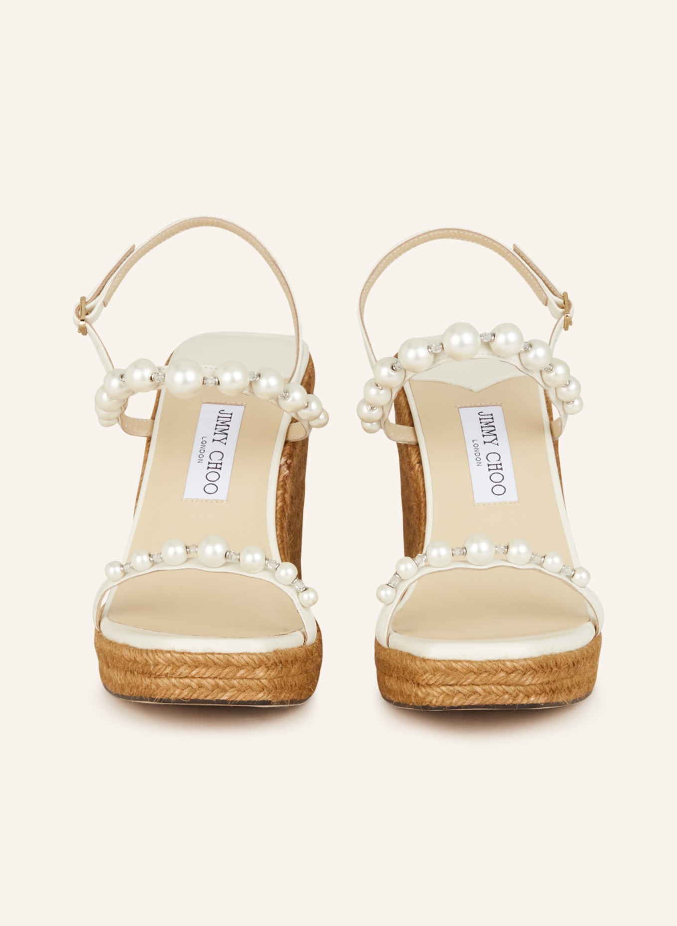 JIMMY CHOO Wedges AMATUUS 110 with decorative beads, Color: WHITE (Image 3)