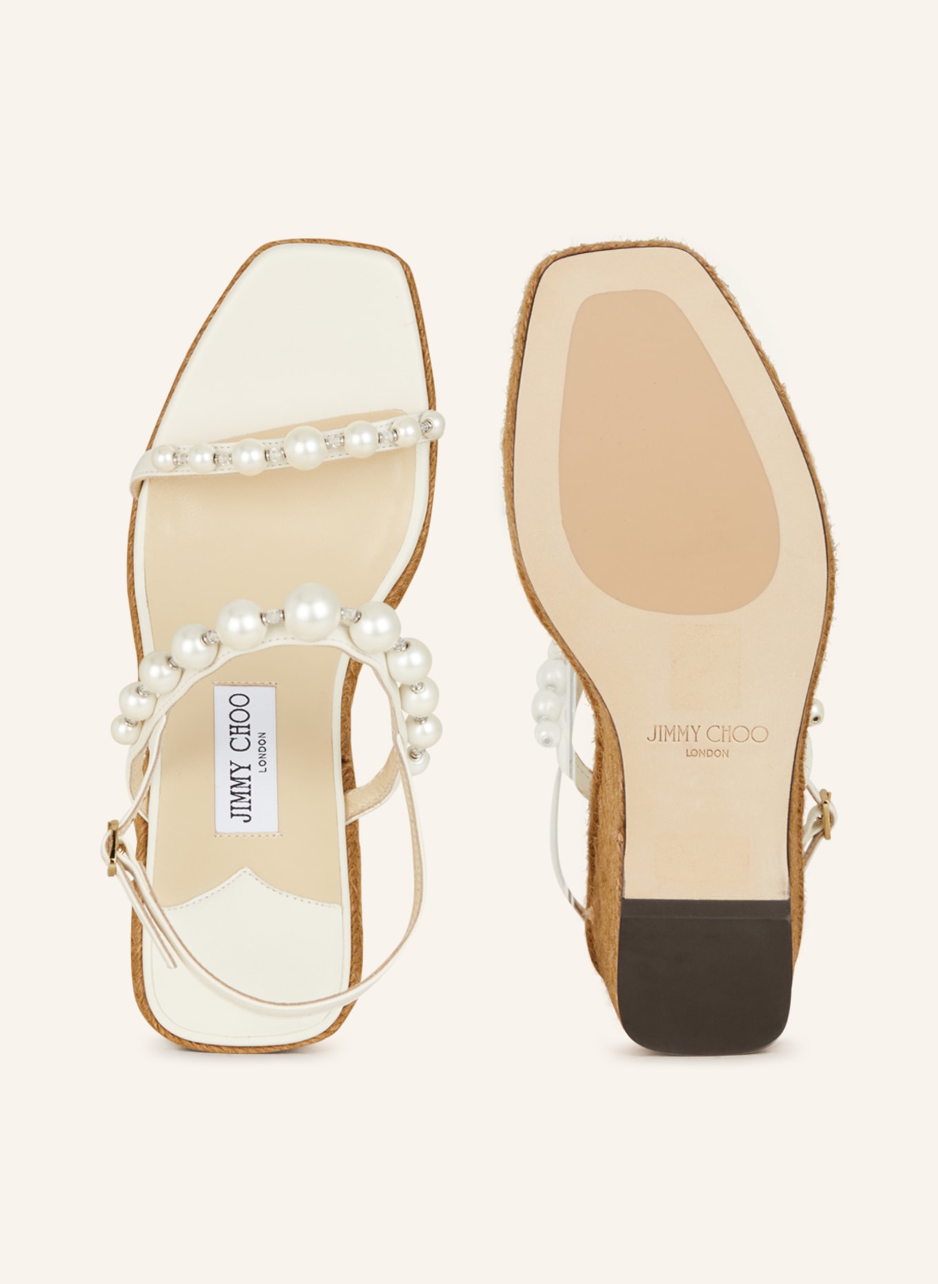 JIMMY CHOO Wedges AMATUUS 110 with decorative beads, Color: WHITE (Image 5)