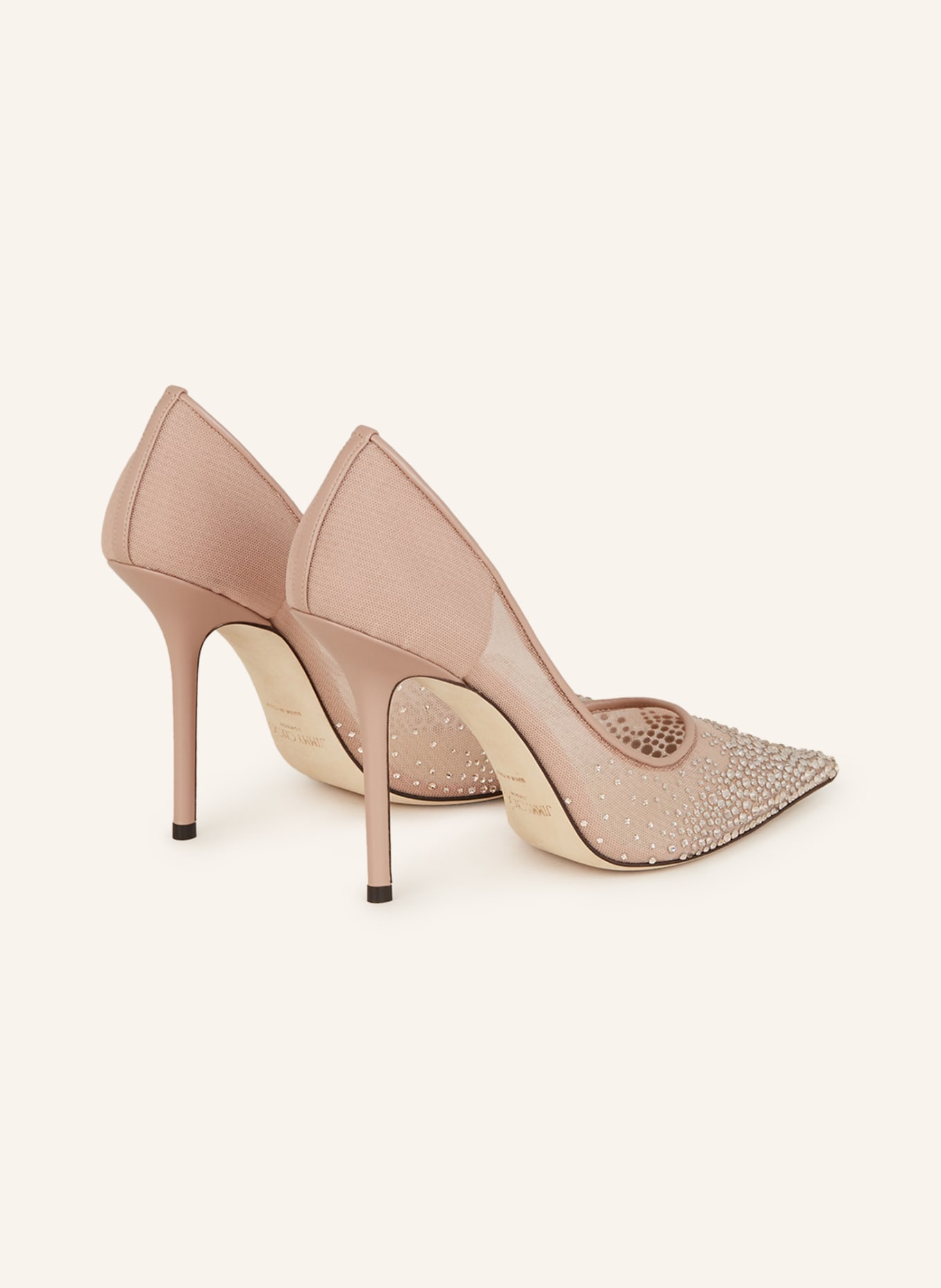 JIMMY CHOO Pumps LOVE 100 with decorative gems, Color: NUDE (Image 2)
