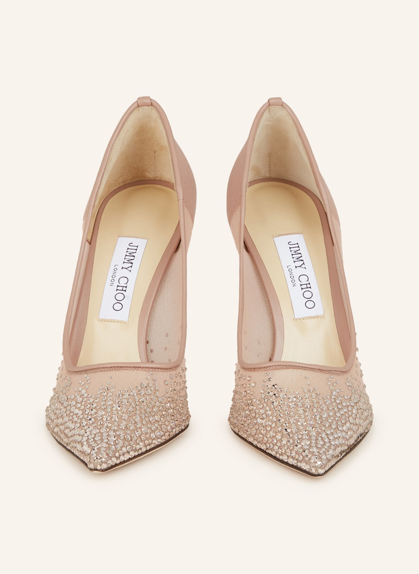 JIMMY CHOO Pumps LOVE 100 with decorative gems, Color: NUDE (Image 3)