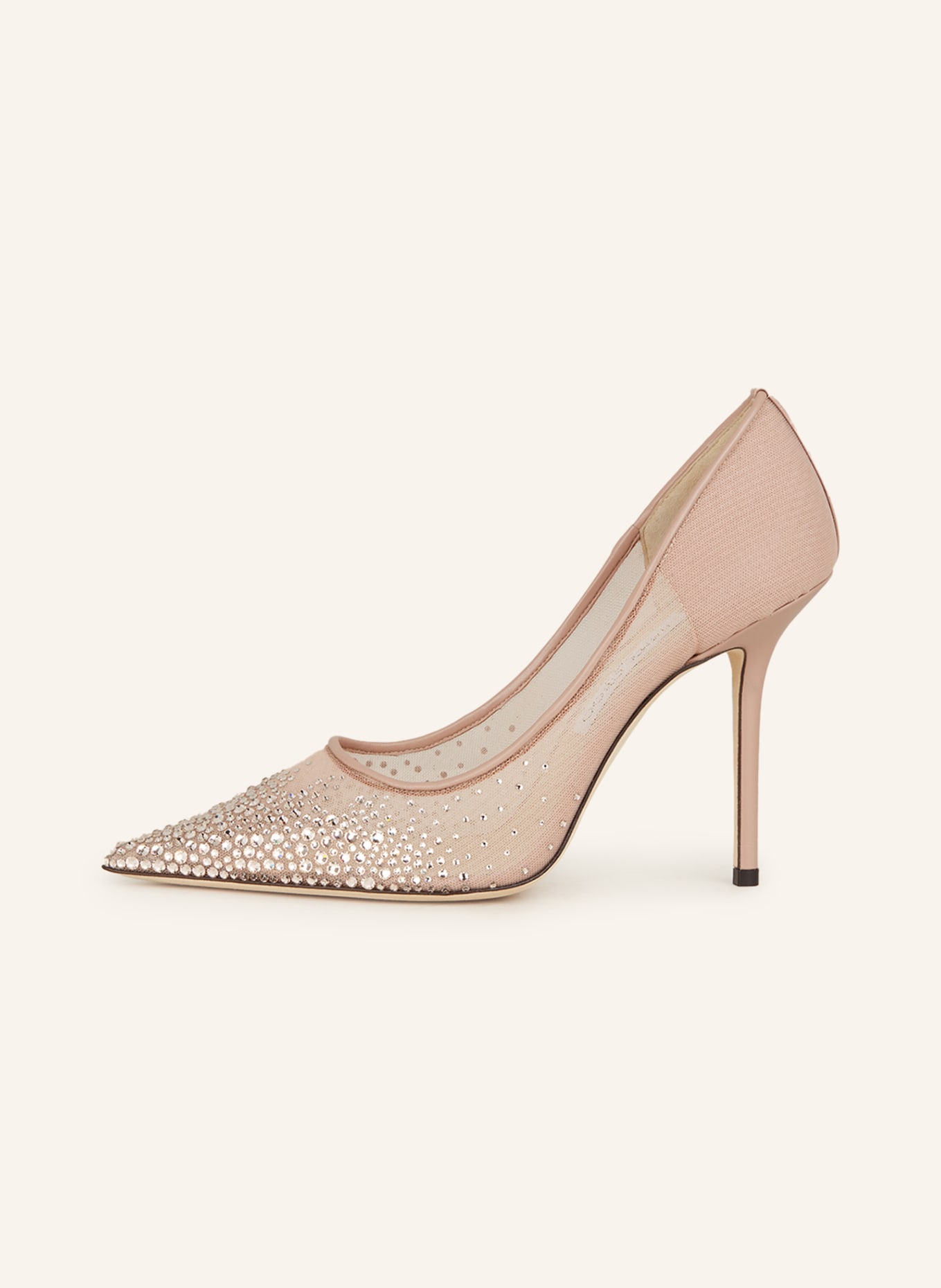 JIMMY CHOO Pumps LOVE 100 with decorative gems, Color: NUDE (Image 4)