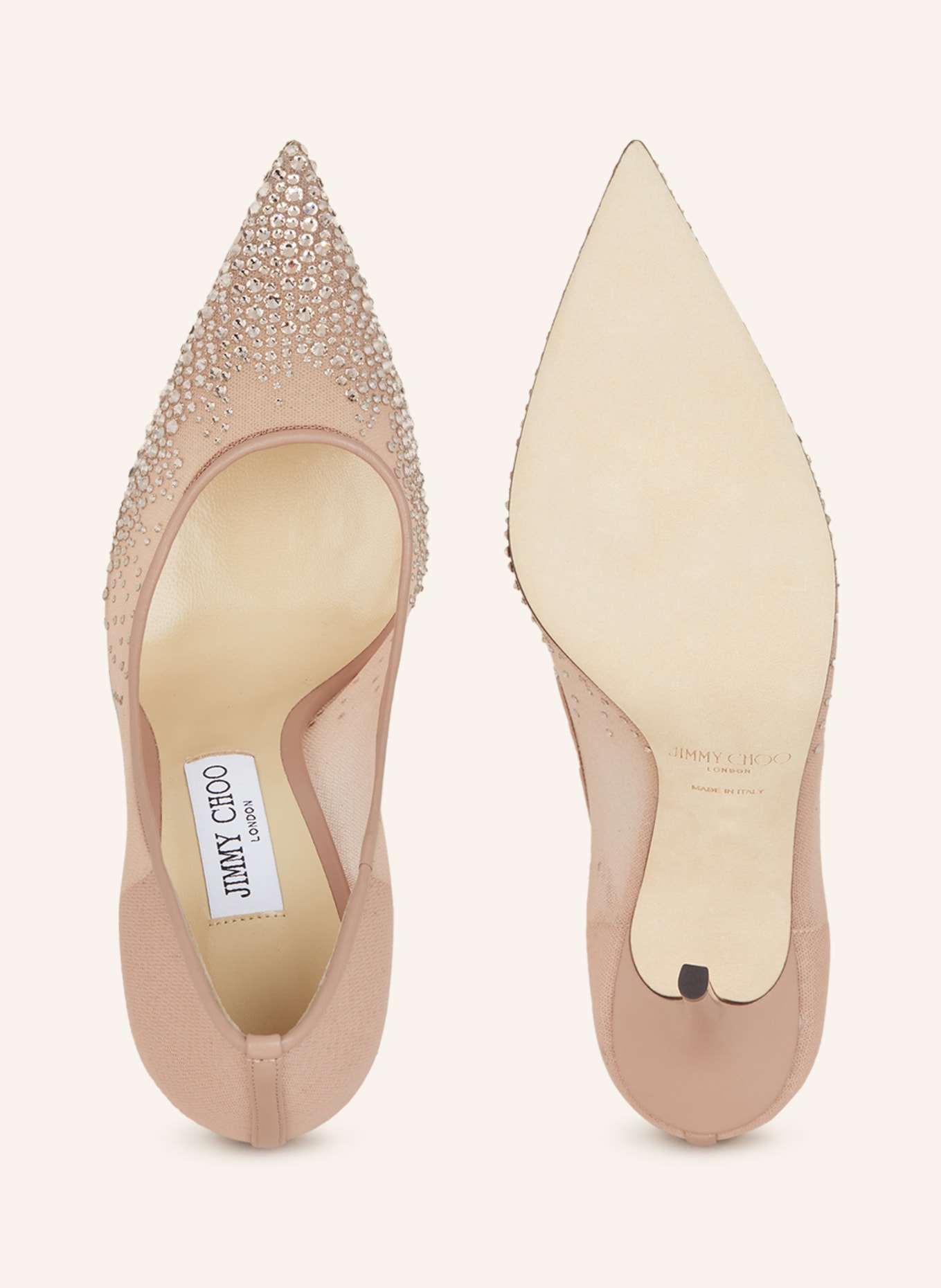 JIMMY CHOO Pumps LOVE 100 with decorative gems, Color: NUDE (Image 5)