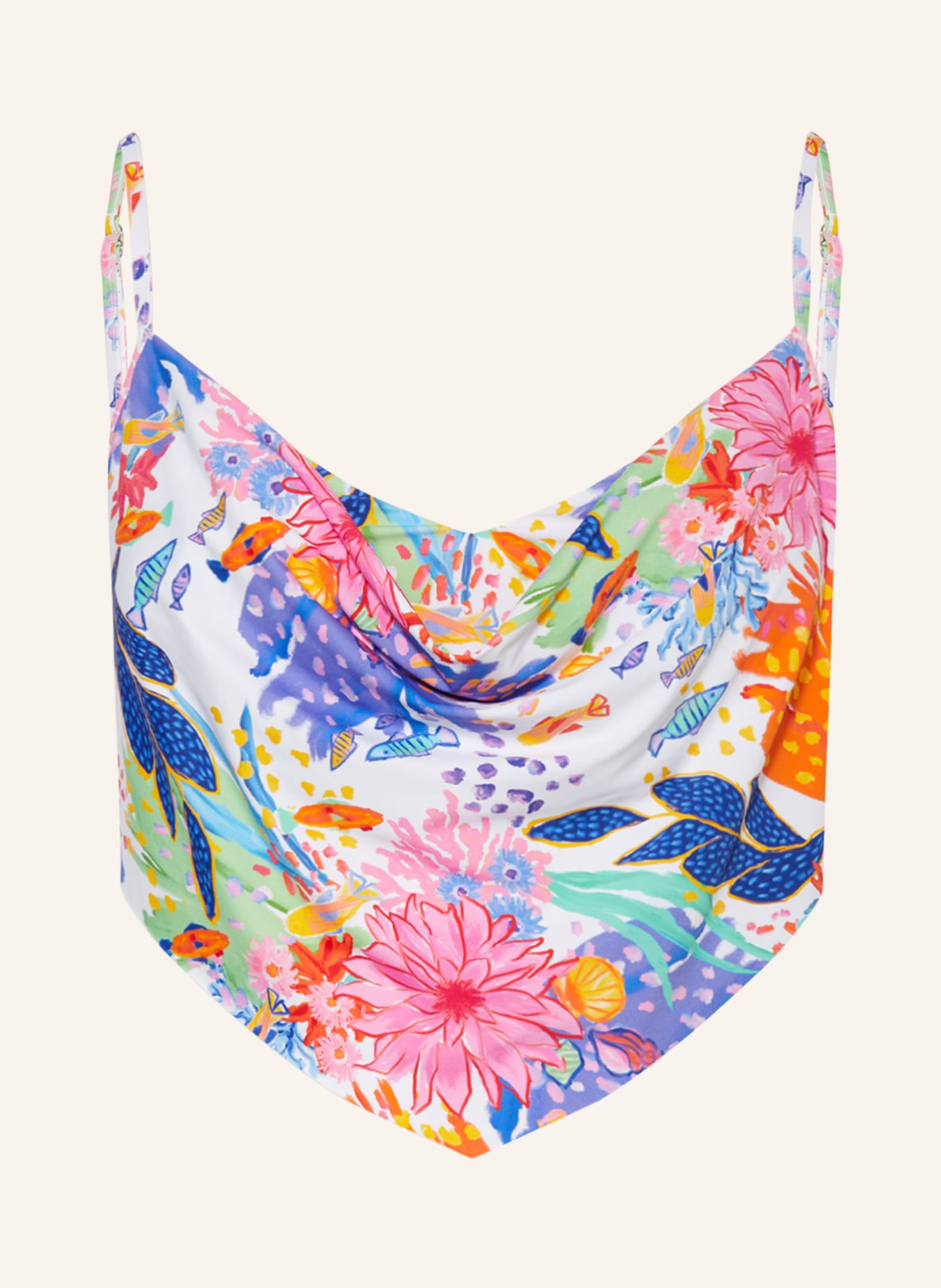 SEAFOLLY Bralette bikini top UNDER THE SEA, Color: WHITE/ PURPLE/ PINK (Image 1)