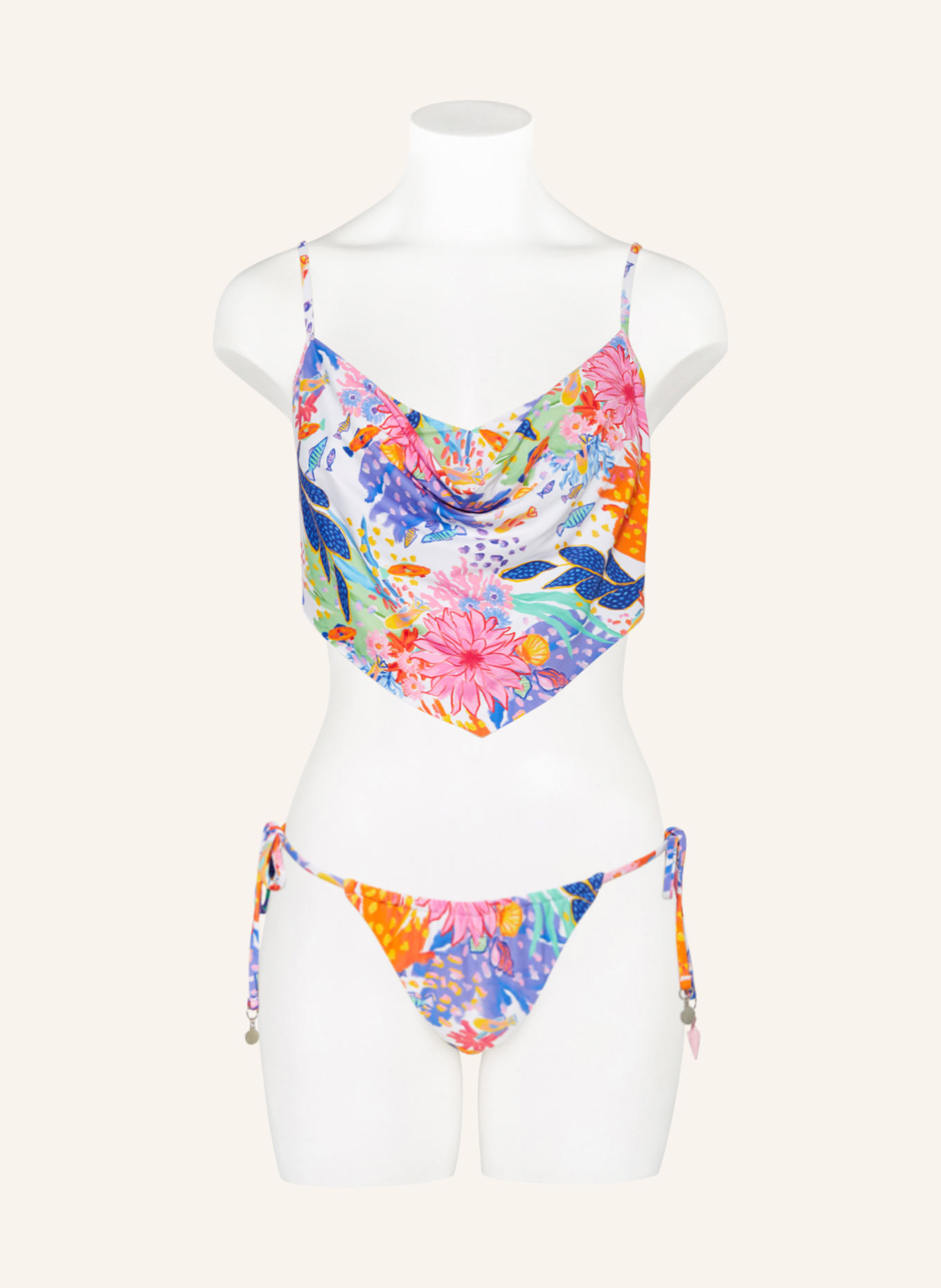 SEAFOLLY Bralette bikini top UNDER THE SEA, Color: WHITE/ PURPLE/ PINK (Image 2)