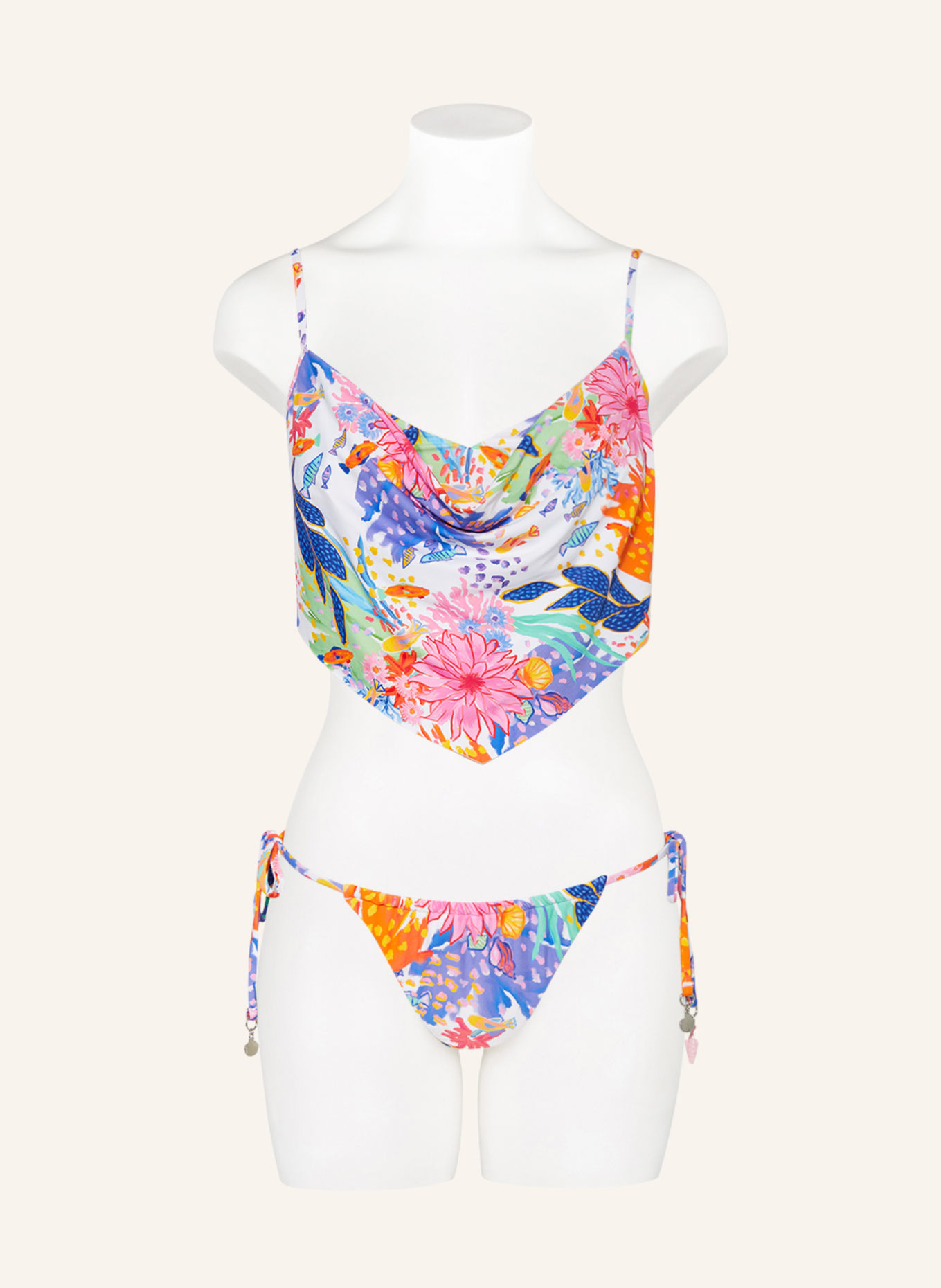 SEAFOLLY Triangel-Bikini-Hose UNDER THE SEA, Farbe: WEISS/ LILA/ ORANGE (Bild 2)