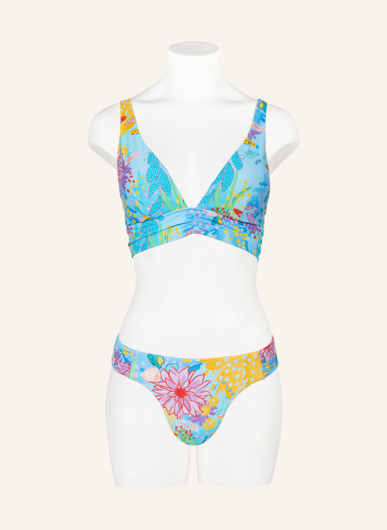 SEAFOLLY Bralette bikini top UNDER THE SEA, Color: LIGHT BLUE/ TURQUOISE/ YELLOW (Image 2)