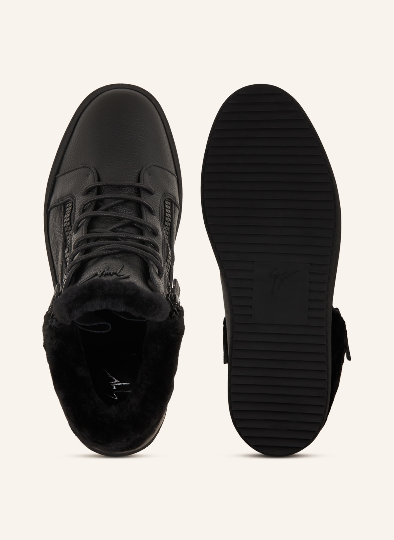 GIUSEPPE ZANOTTI DESIGN Hightop-Sneaker KRISS mit Echtfell, Farbe: SCHWARZ (Bild 6)
