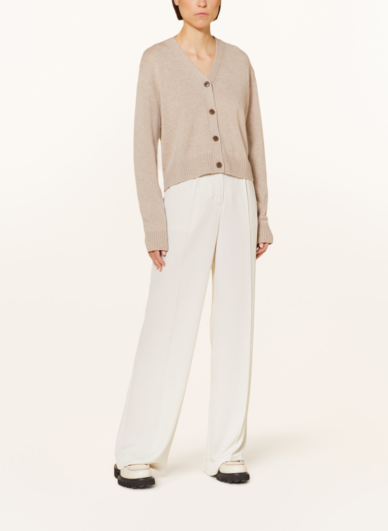 LISA YANG Strickjacke MARION aus Cashmere: BEIGE