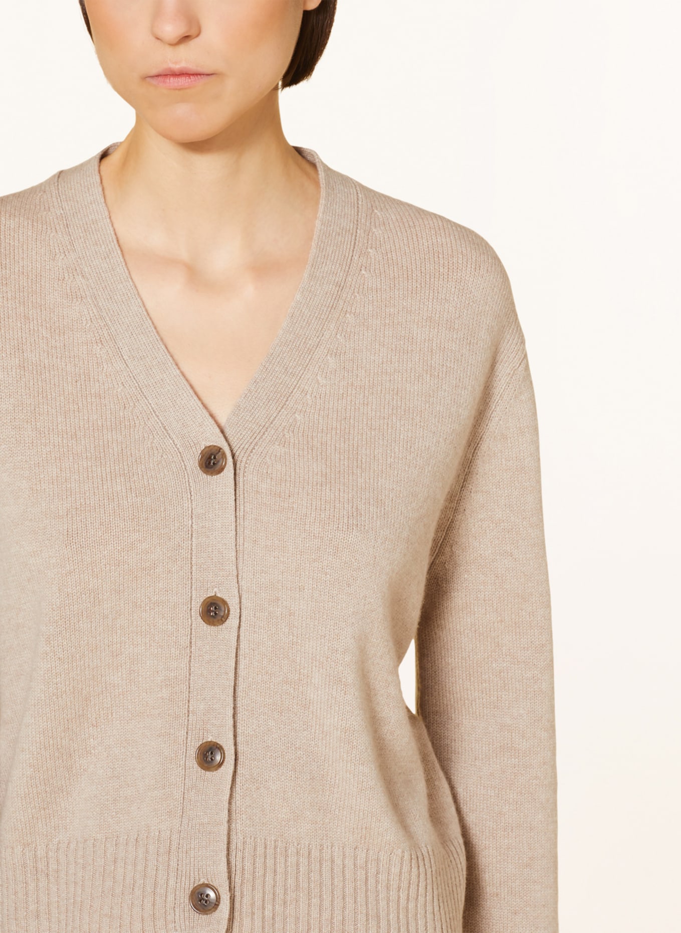 LISA YANG Strickjacke MARION aus Cashmere: BEIGE