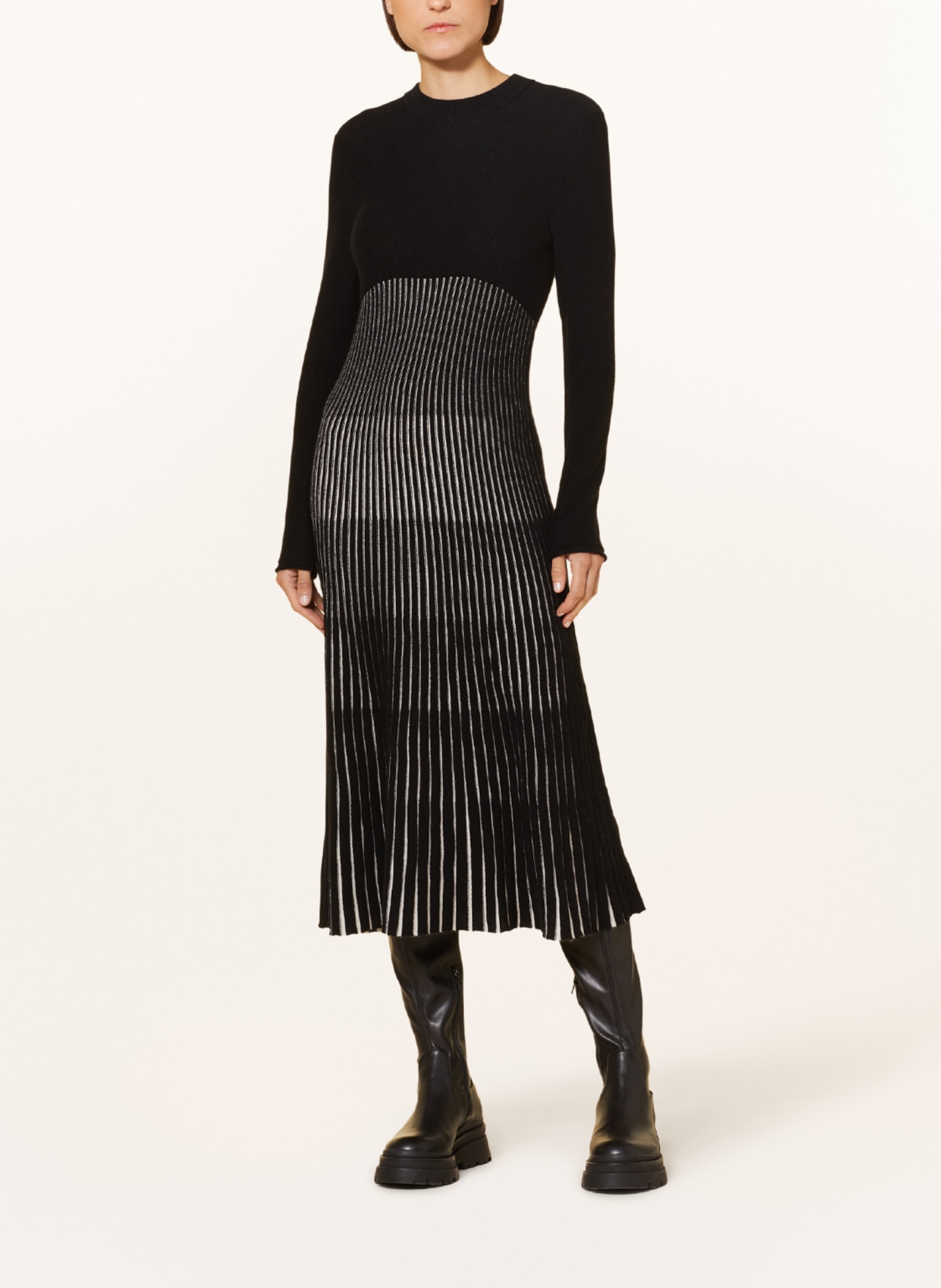 LISA YANG Knit dress FINLEY in cashmere, Color: BLACK/ WHITE (Image 2)