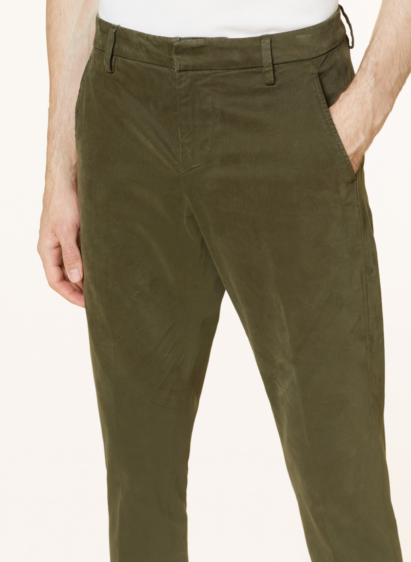 Dondup Chino kalhoty GAUBERT Extra Slim Fit, Barva: OLIVOVÁ (Obrázek 5)