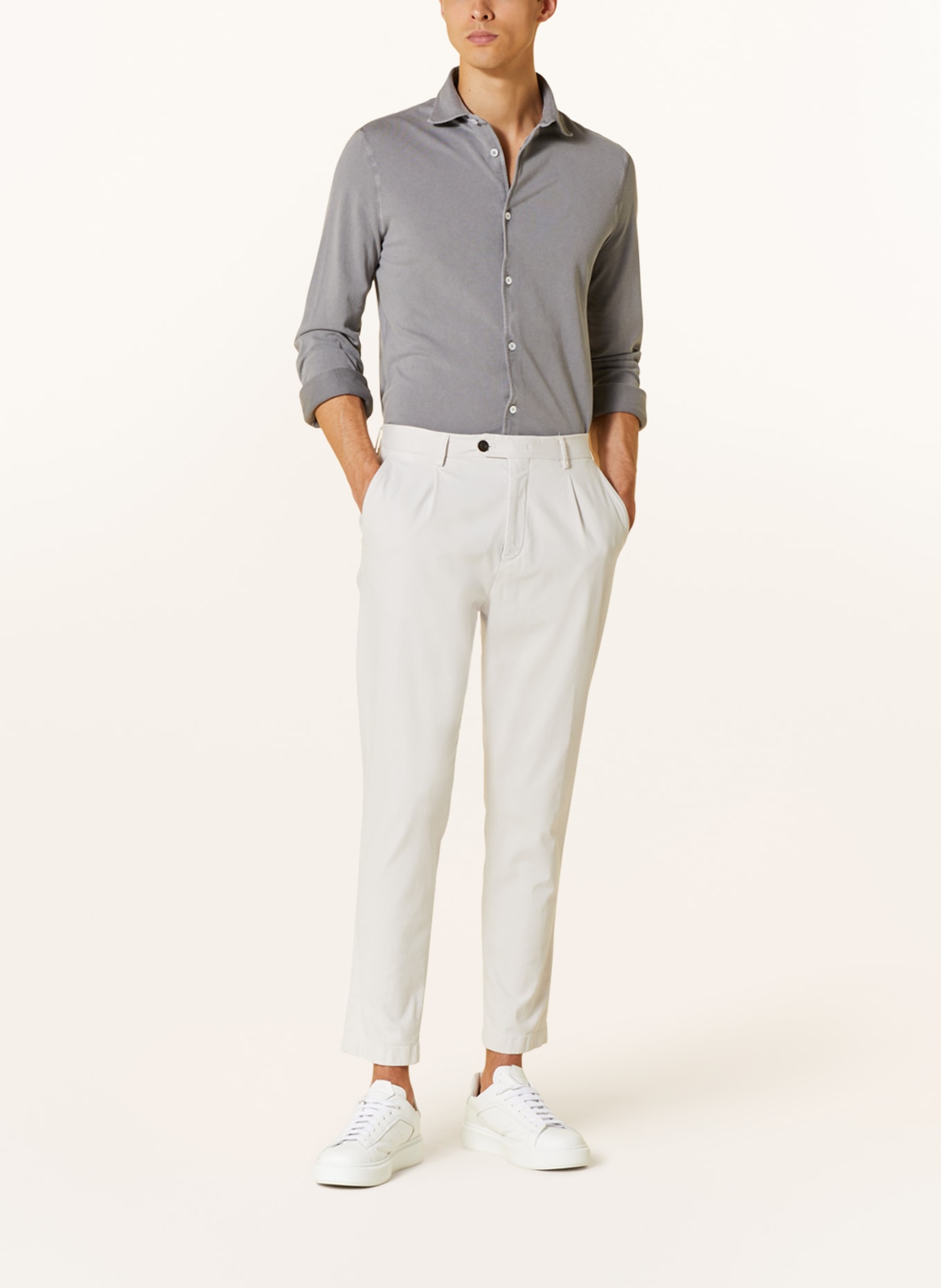 FEDELI Piqué-Hemd Slim Fit, Farbe: TAUPE (Bild 2)