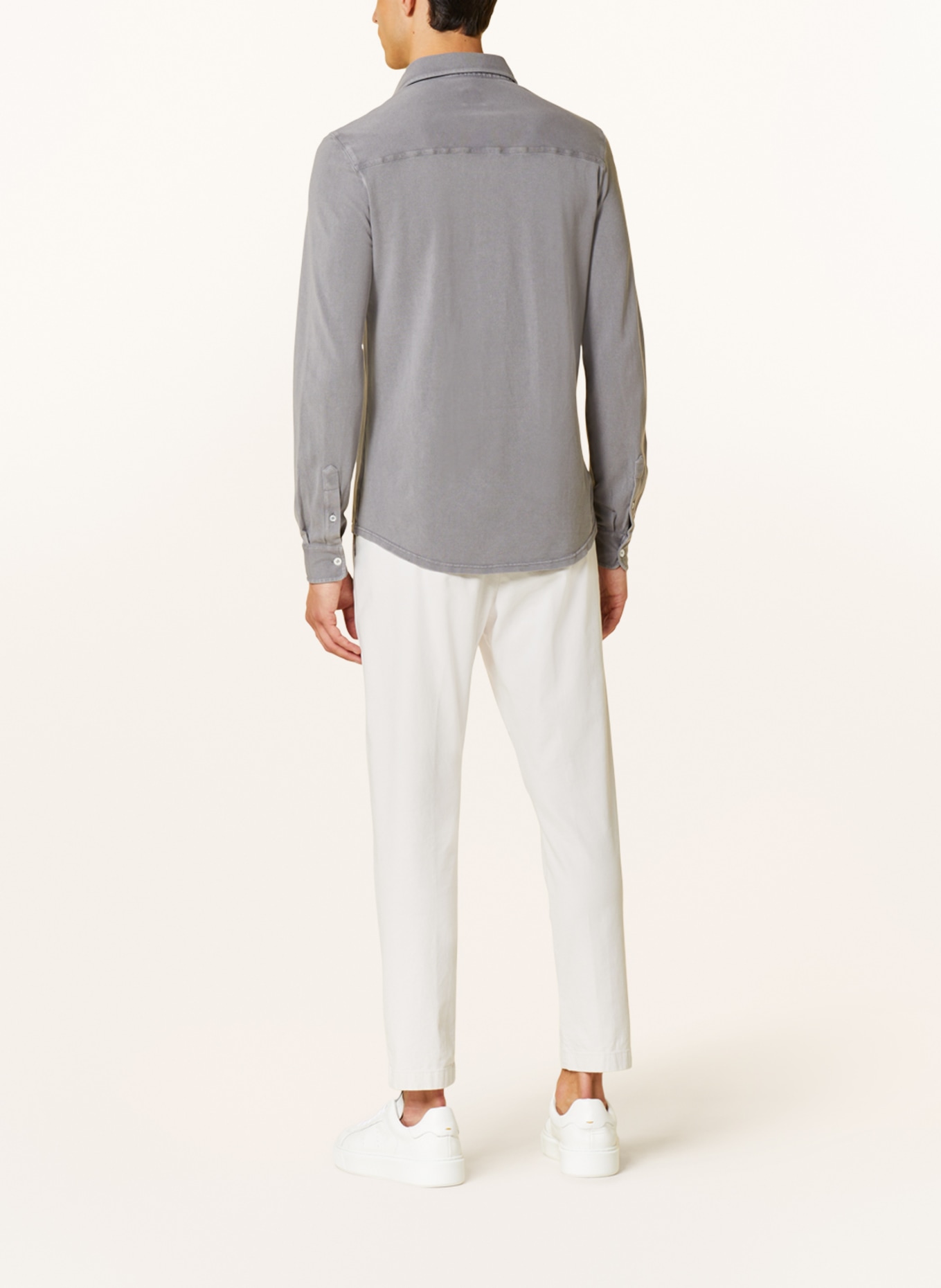 FEDELI Piqué-Hemd Slim Fit, Farbe: TAUPE (Bild 3)