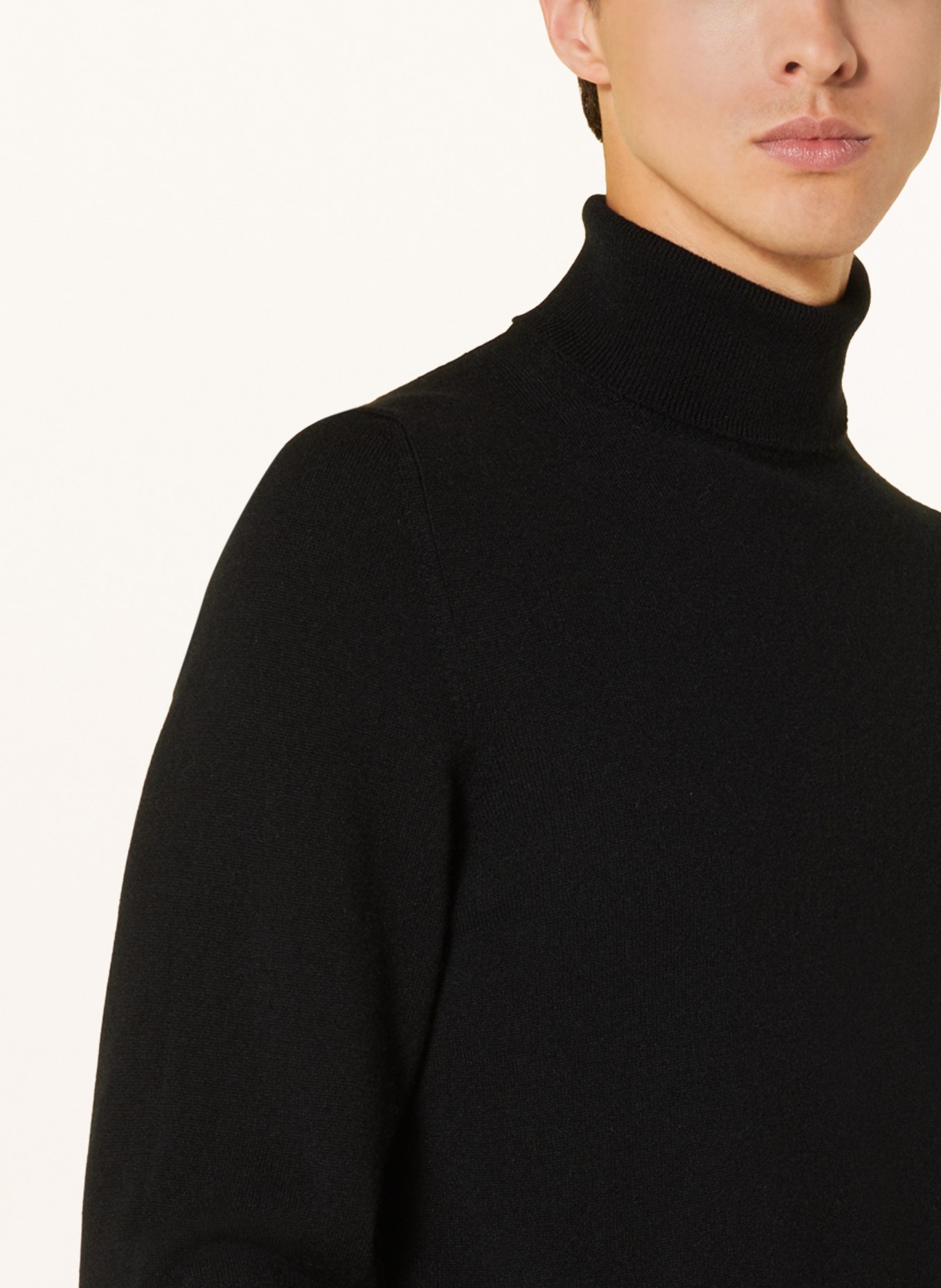 FEDELI Turtleneck sweater in cashmere, Color: BLACK (Image 4)