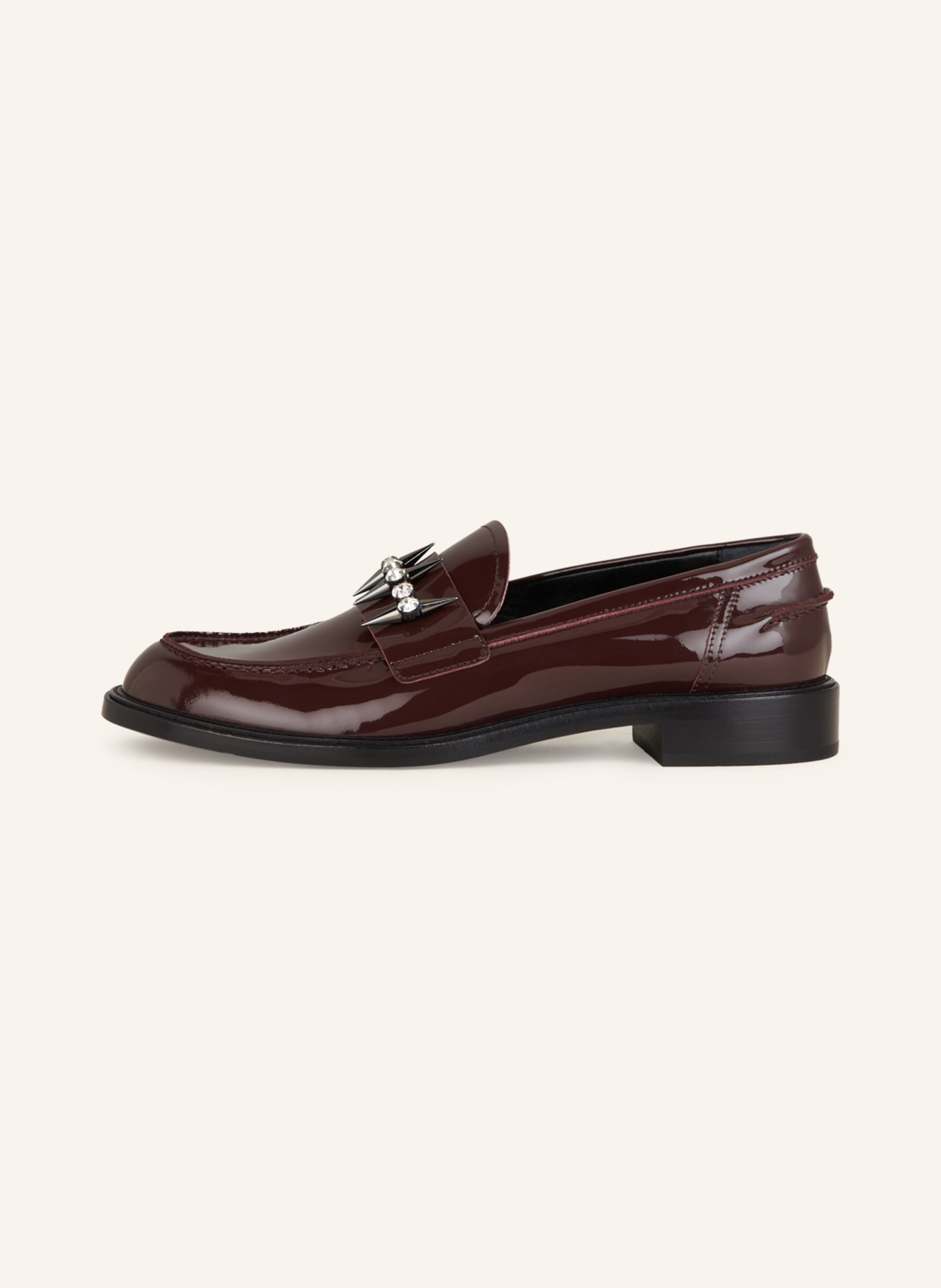AGL Loafers LOLA SPIKE, Color: DARK RED (Image 4)
