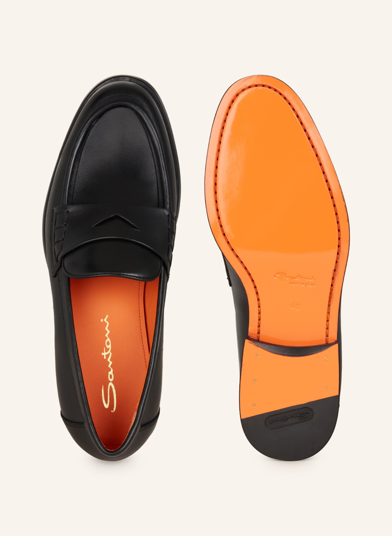Santoni Penny loafers in black