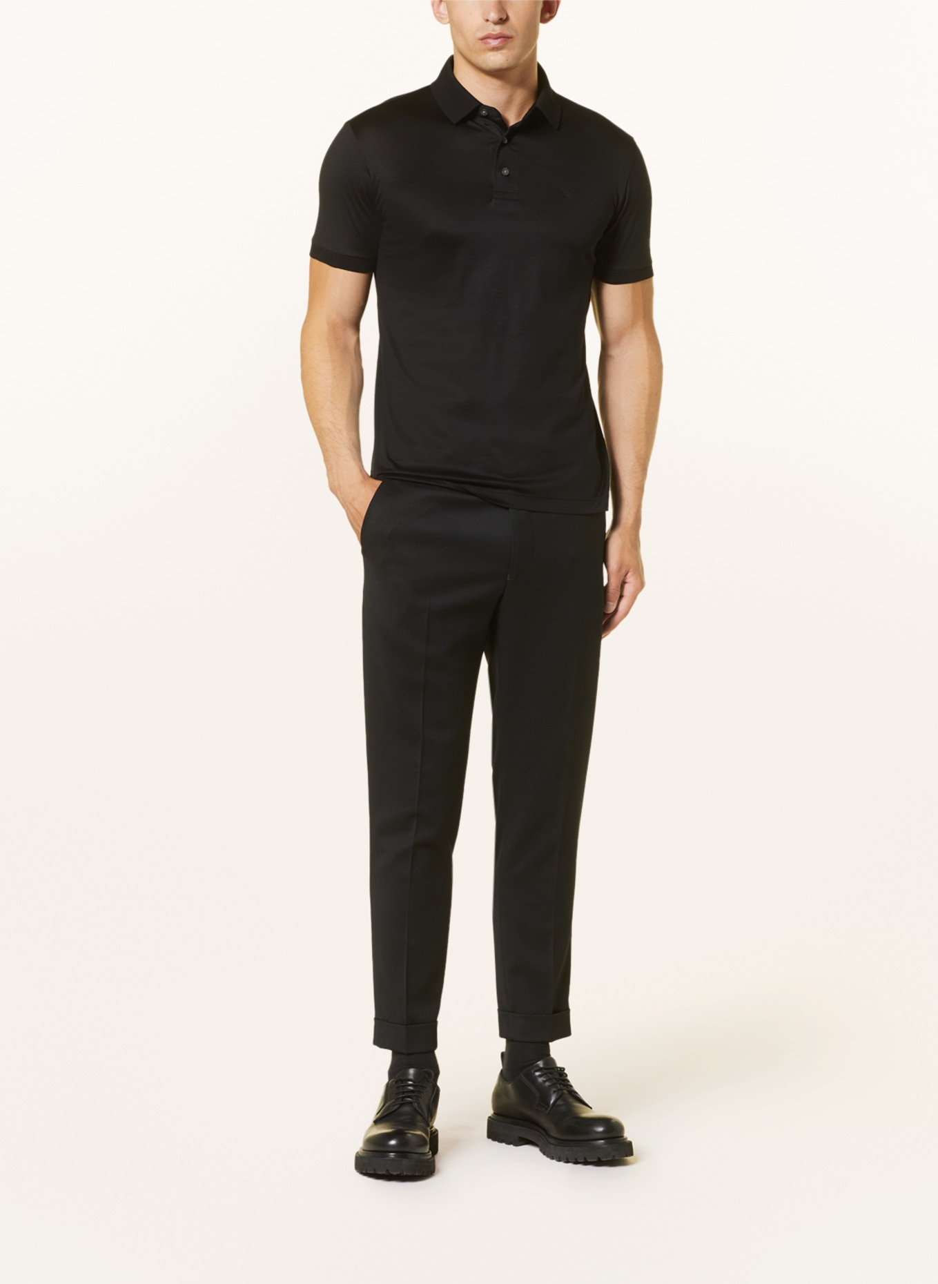 EMPORIO ARMANI Jersey polo shirt, Color: BLACK (Image 2)