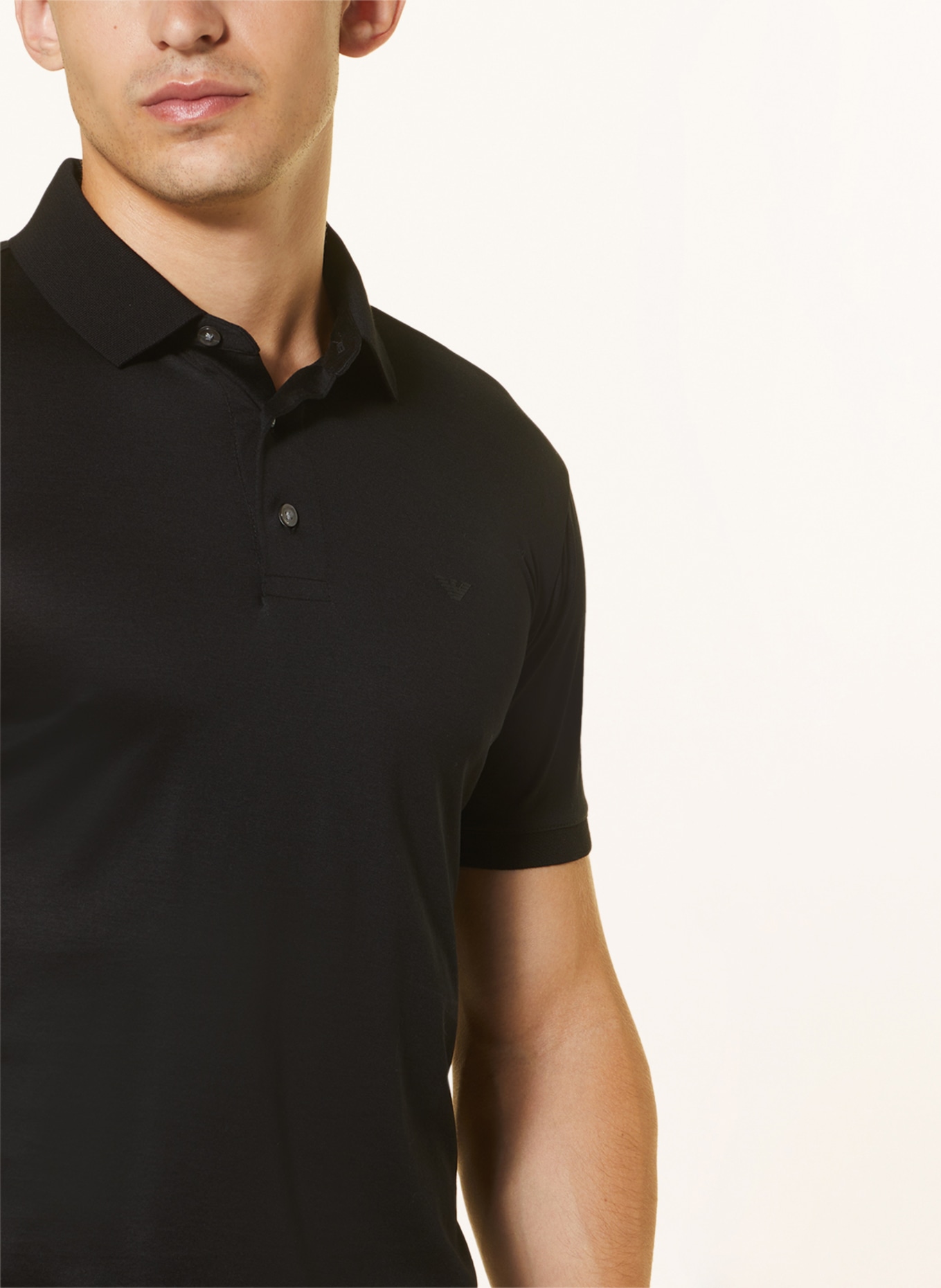 EMPORIO ARMANI Jersey polo shirt, Color: BLACK (Image 4)
