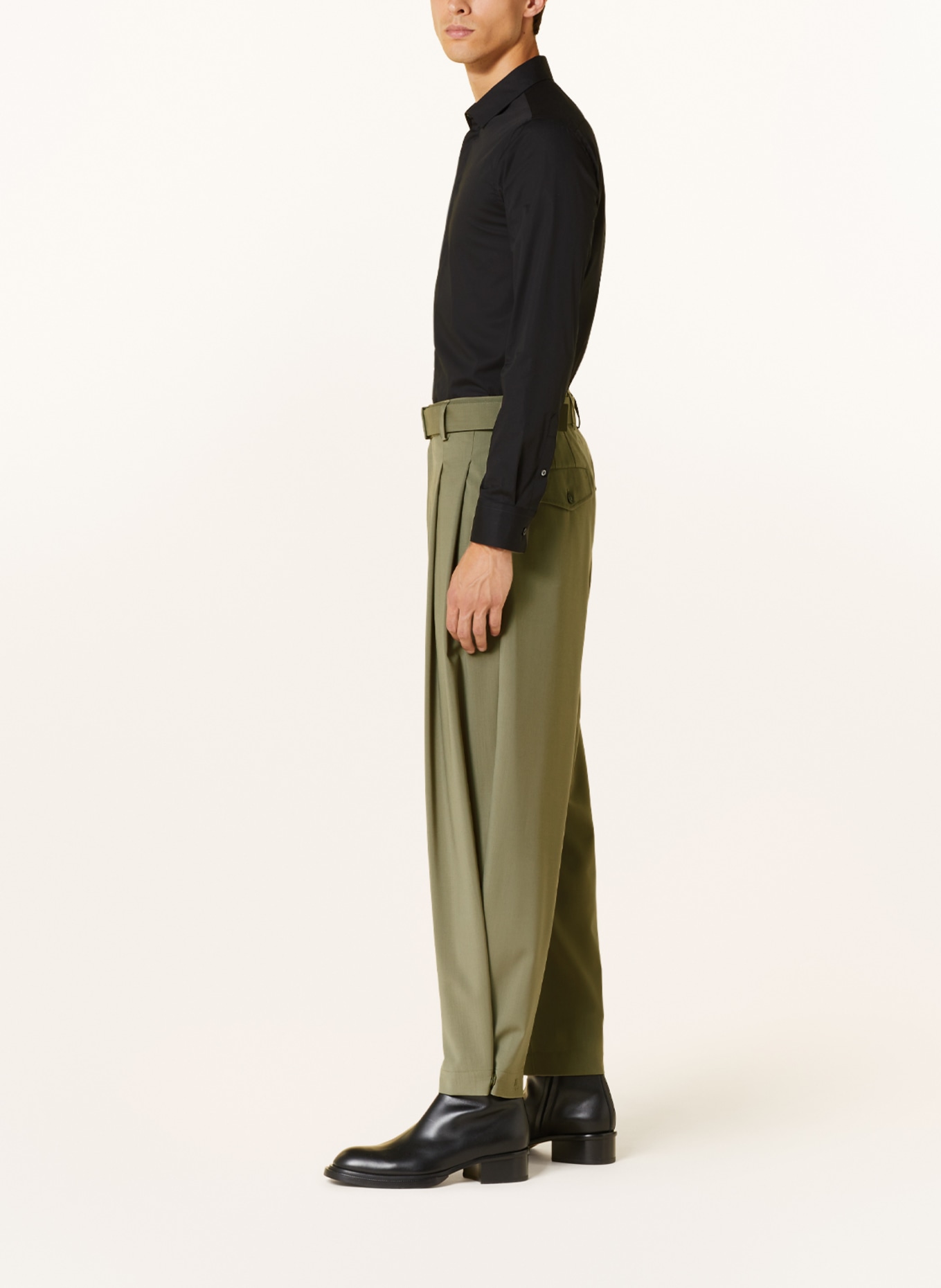 EMPORIO ARMANI Trousers regular fit, Color: 544 VERDE MILITARE (Image 4)