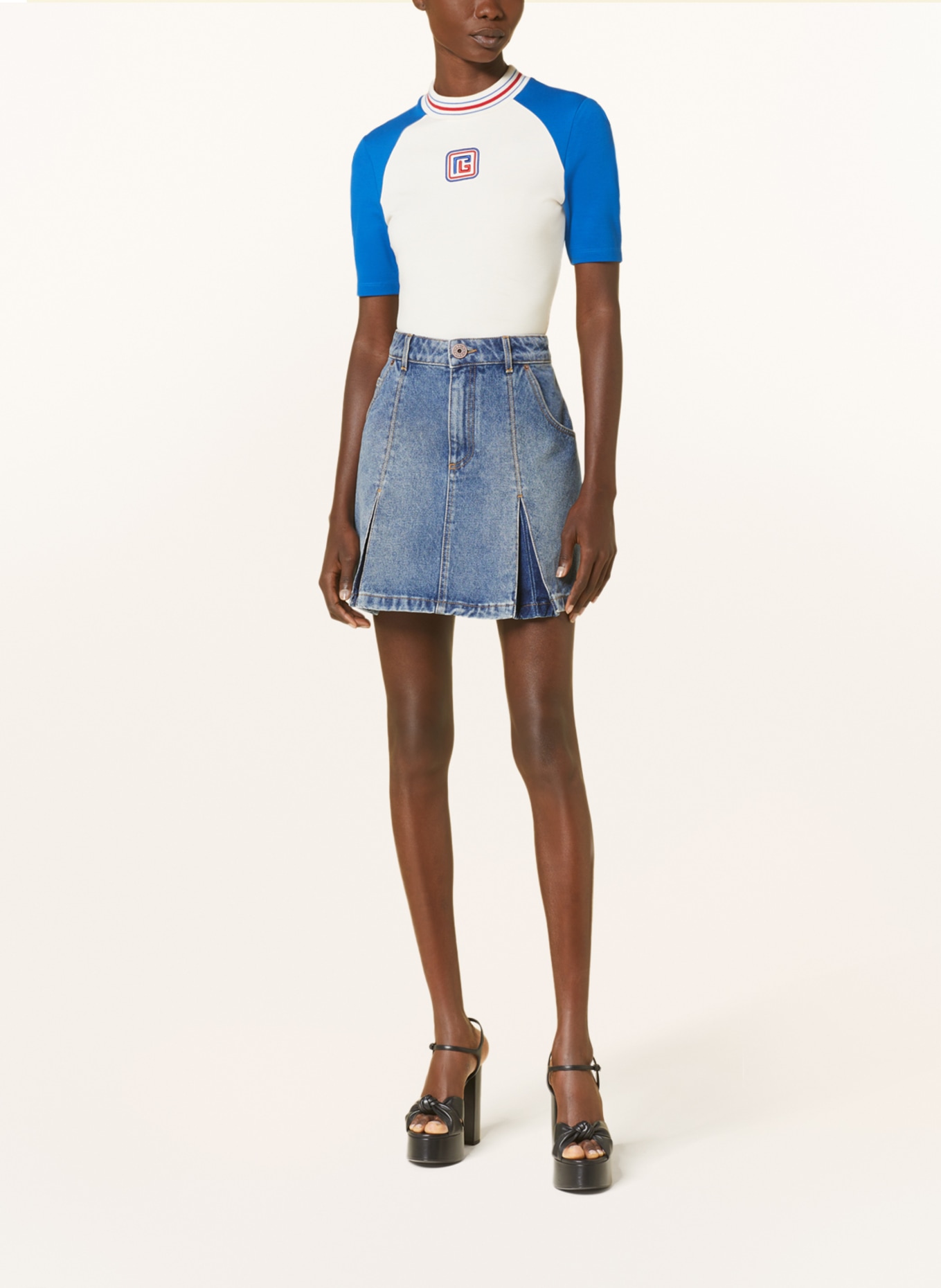 BALMAIN Spódnica jeansowa, Kolor: NIEBIESKI (Obrazek 2)