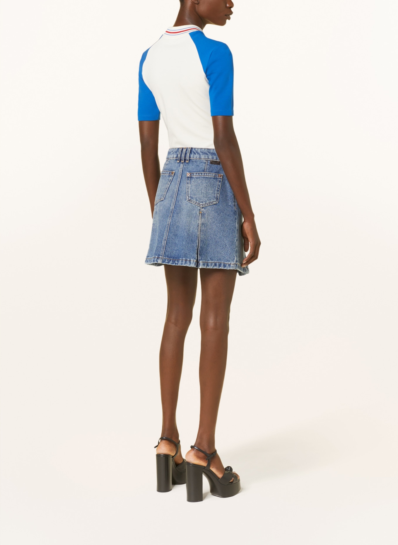 BALMAIN Spódnica jeansowa, Kolor: NIEBIESKI (Obrazek 3)