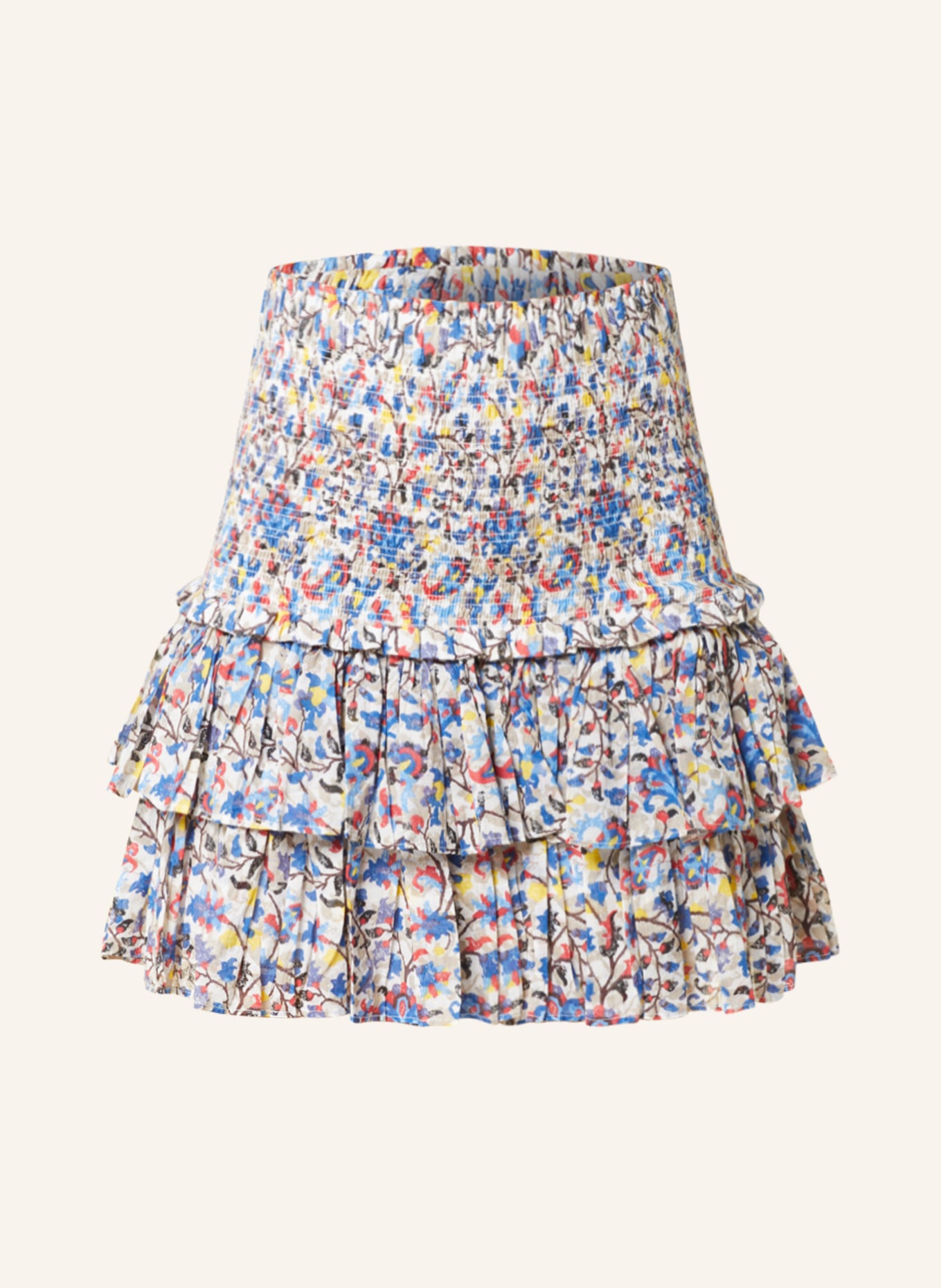 MARANT ÉTOILE Skirt NAOMI with frills, Color: WHITE/ BLUE/ GRAY (Image 1)