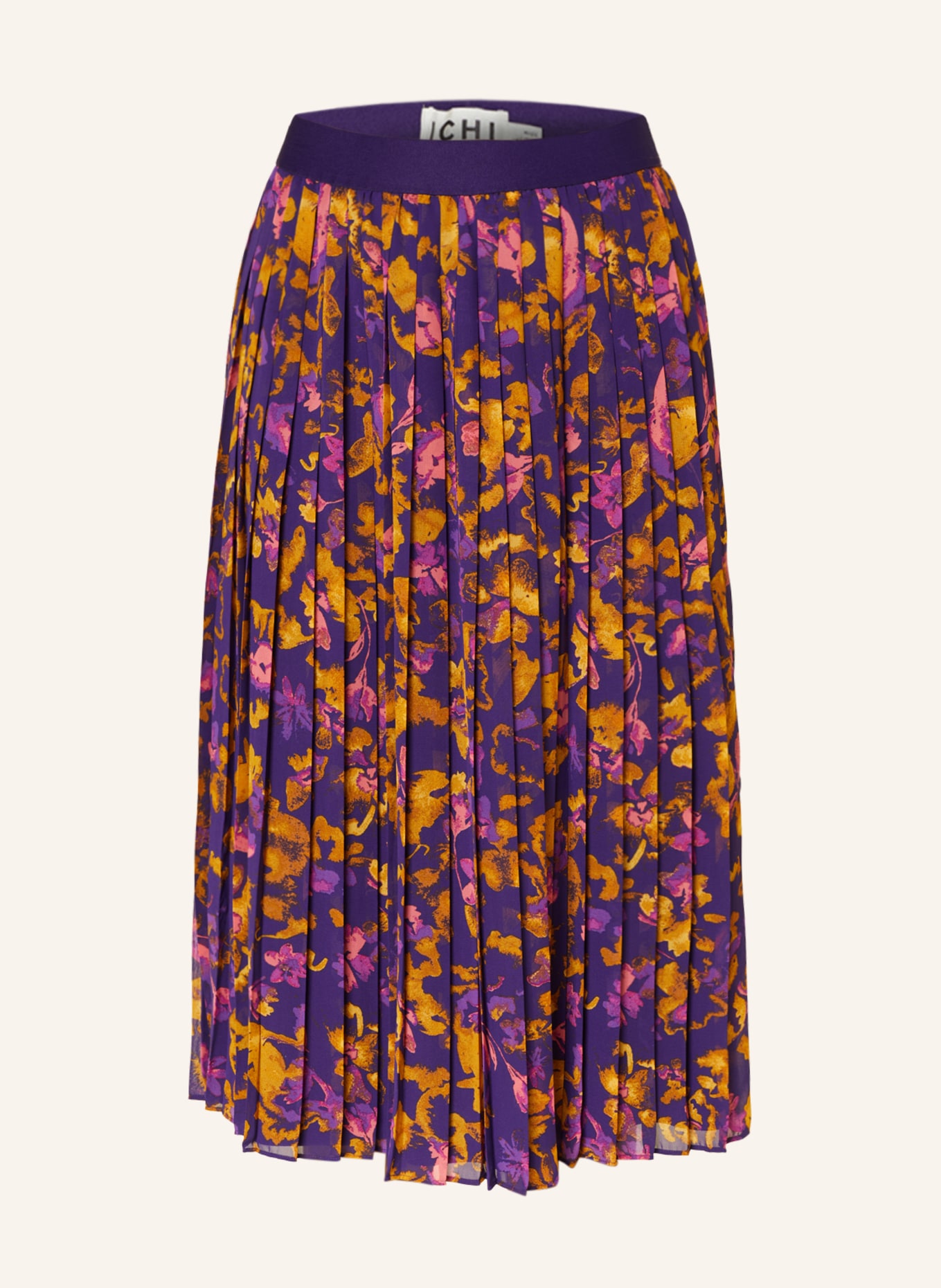 ICHI Plisseerock IHILLY, Farbe: 202168 purple multi flower AOP (Bild 1)