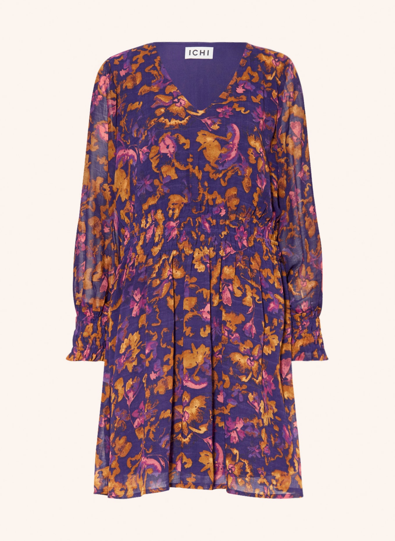 ICHI Kleid IHPERNILLY, Farbe: LILA/ BRAUN/ LACHS (Bild 1)