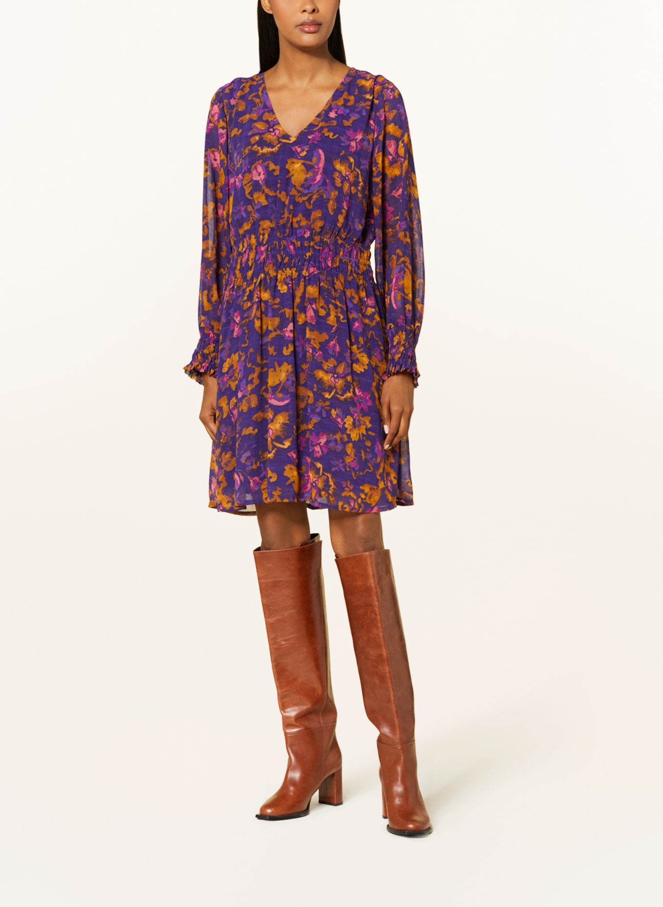ICHI Kleid IHPERNILLY, Farbe: LILA/ BRAUN/ LACHS (Bild 2)