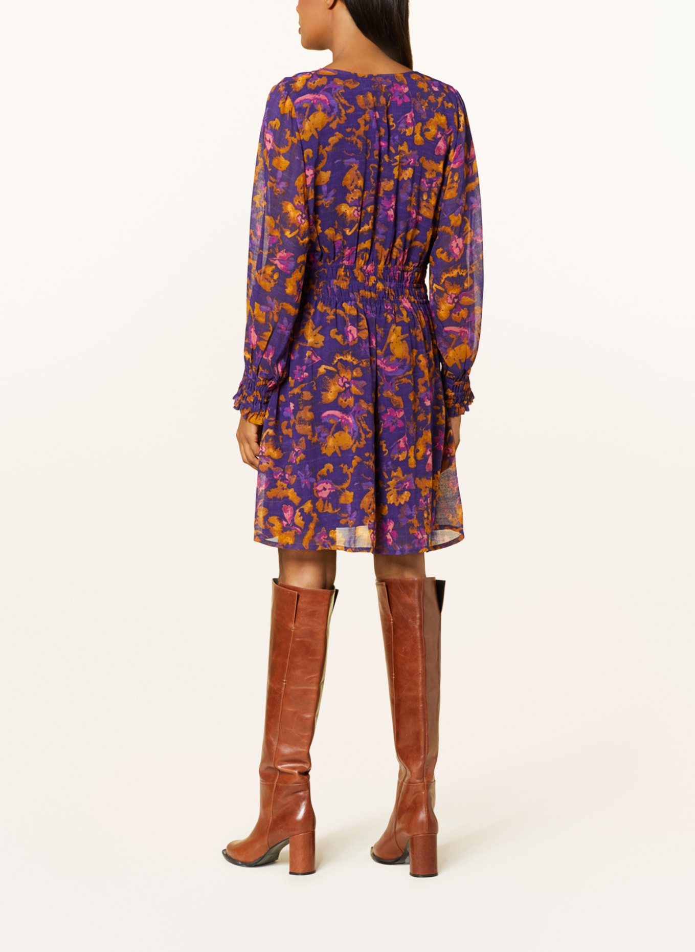 ICHI Kleid IHPERNILLY, Farbe: LILA/ BRAUN/ LACHS (Bild 3)