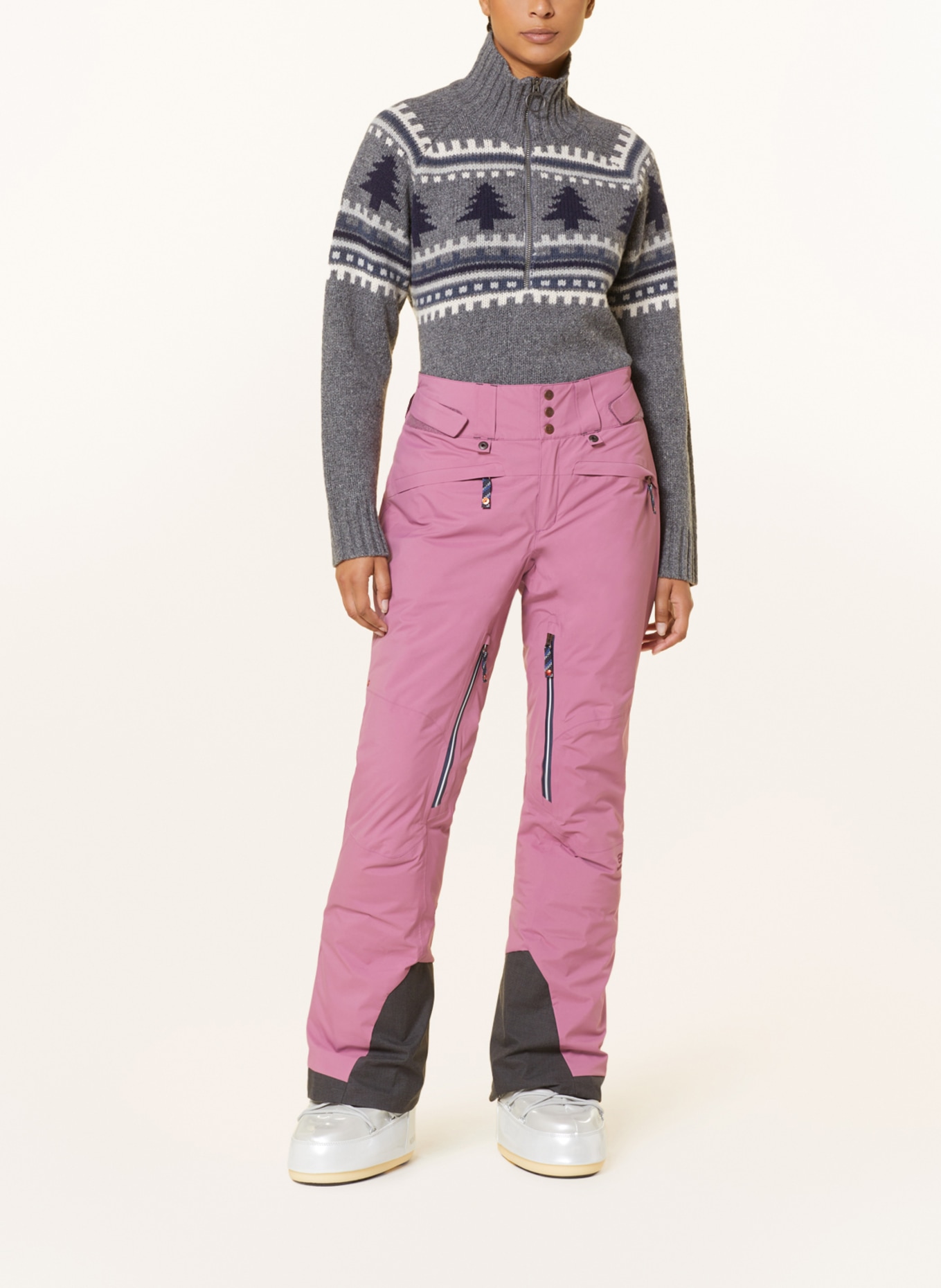 state of elevenate Half-zip sweater DAVOS, Color: GRAY/ WHITE/ BLACK (Image 2)