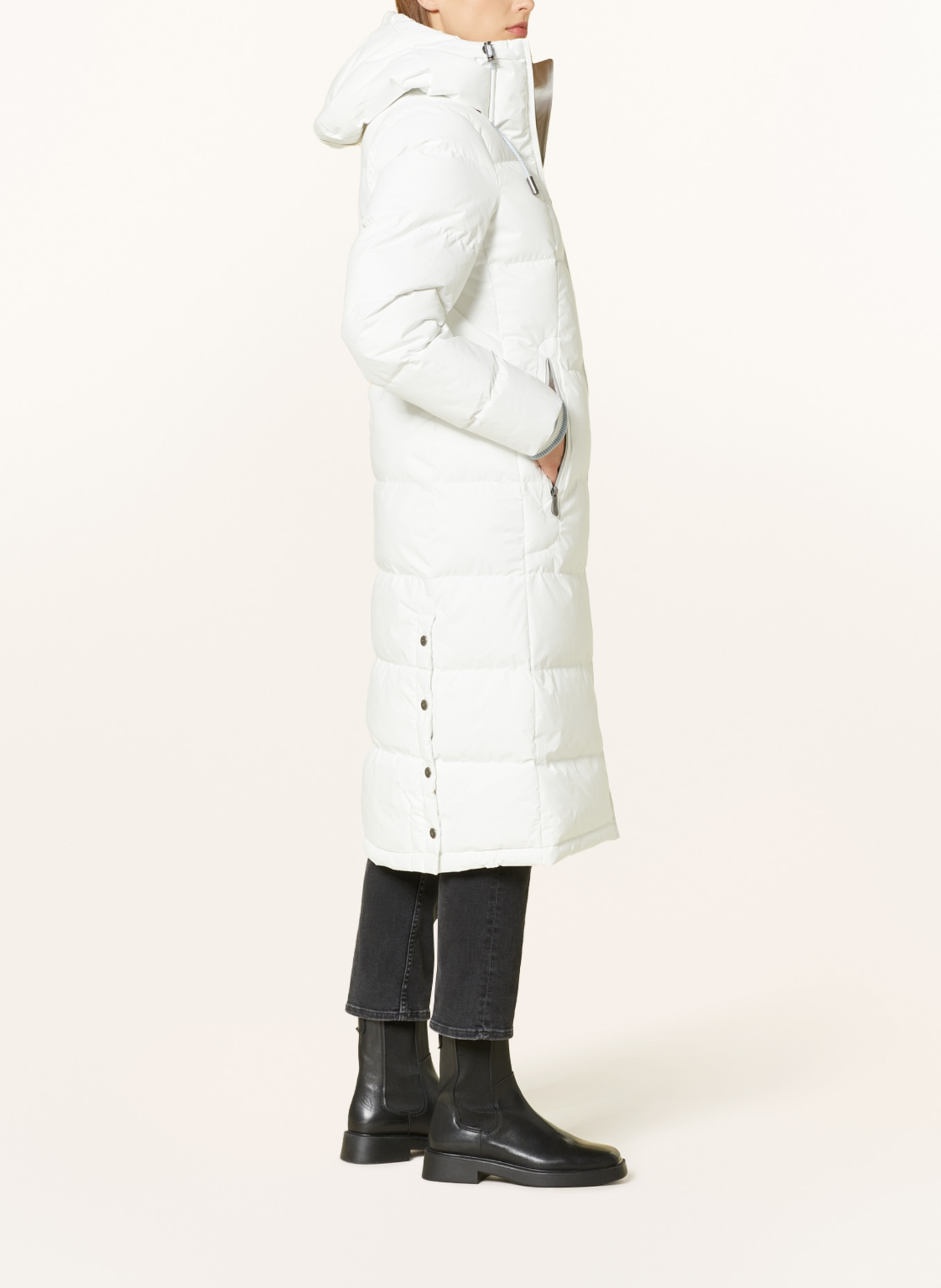 WELLENSTEYN Quilted coat RAFFLE LONG LADY with SORONA®AURA insulation, Color: CREAM (Image 4)