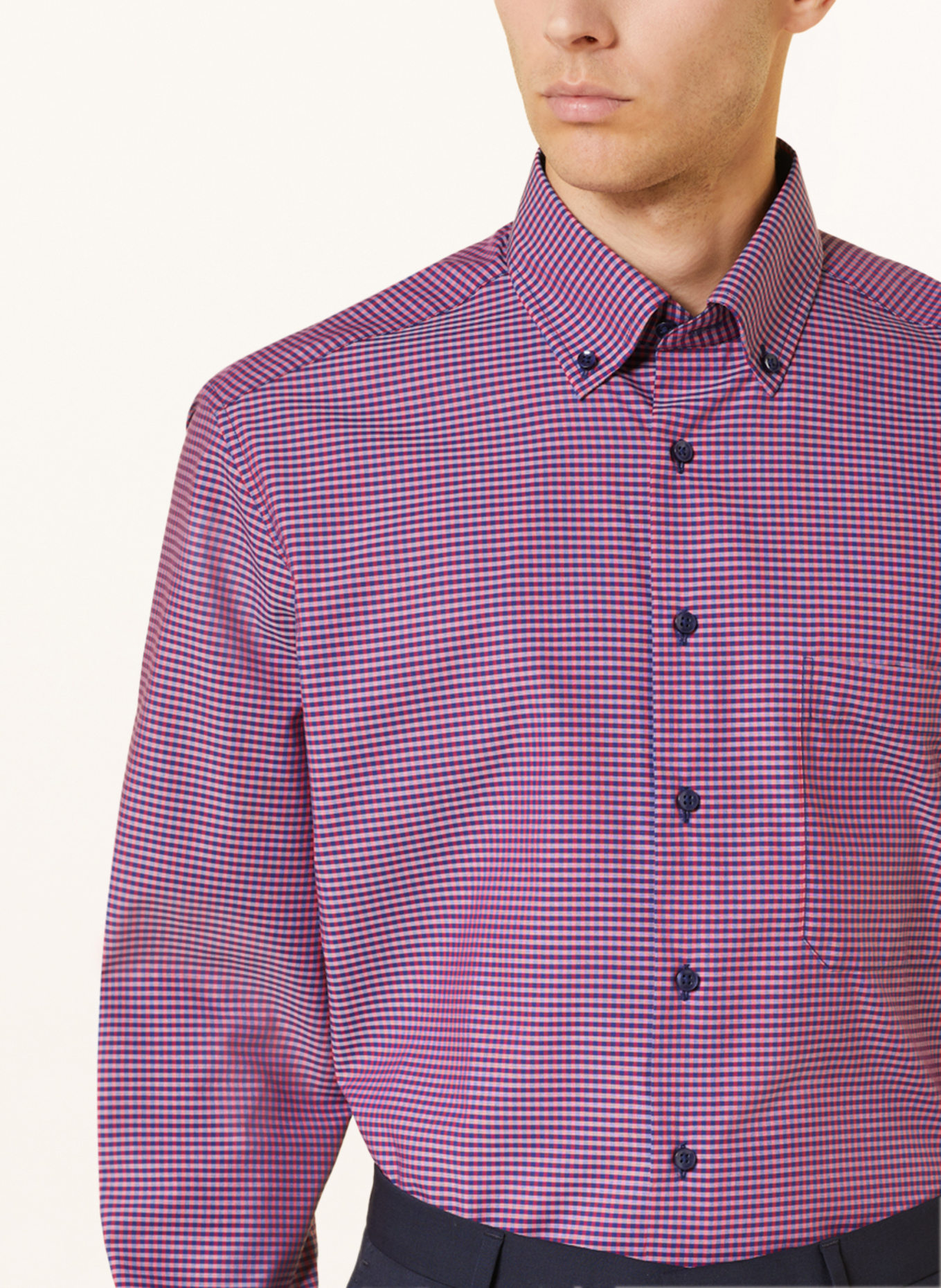 ETERNA Shirt comfort fit, Color: RED/ DARK BLUE (Image 4)