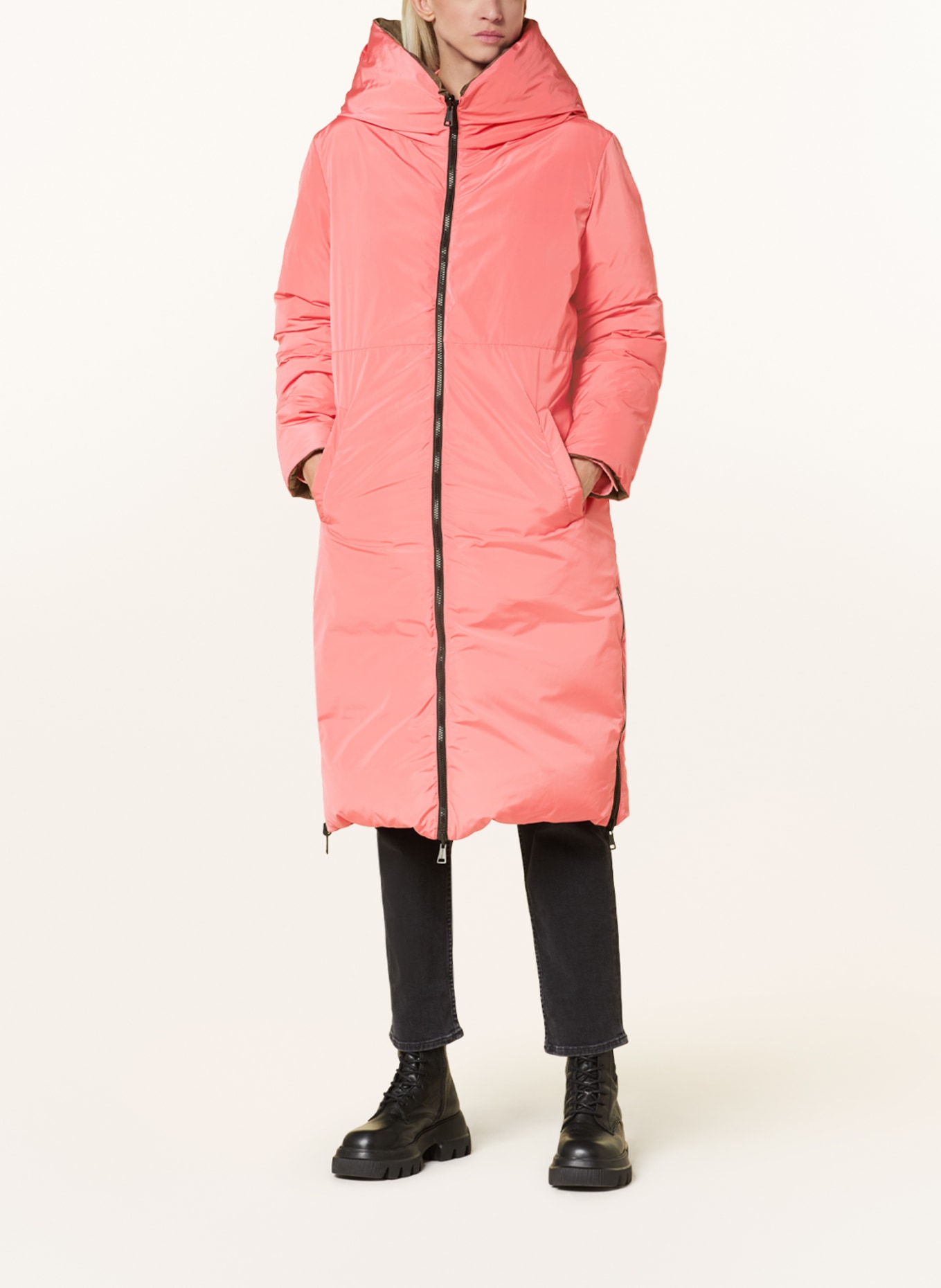 RINO & PELLE Quilted coat KEILA reversible, Color: KHAKI (Image 2)