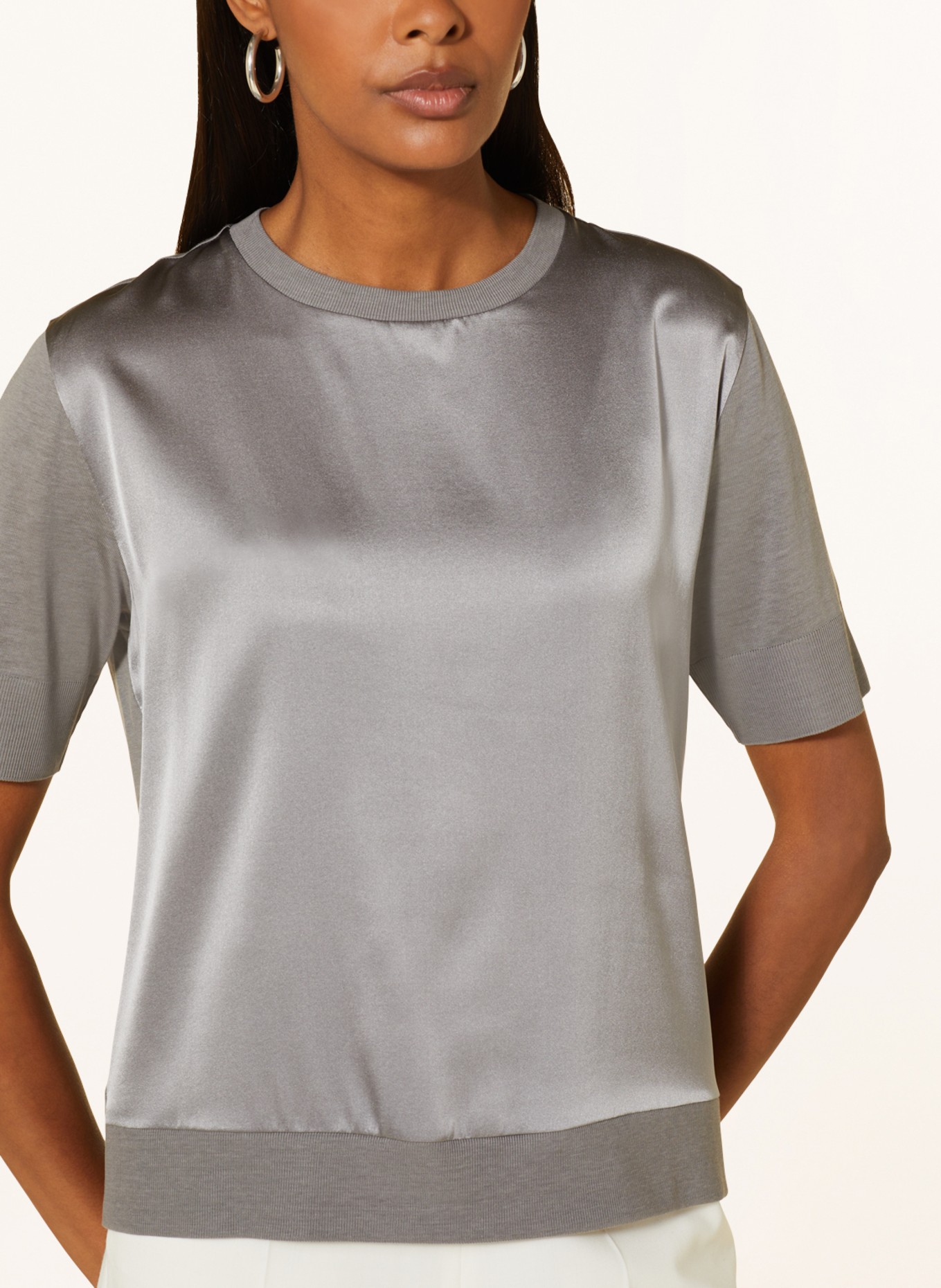 windsor. Shirt blouse in mixed materials, Color: GRAY (Image 4)