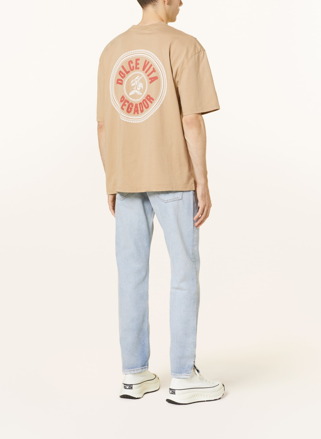 PEGADOR Oversized-Shirt VERITY, Farbe: BEIGE/ WEISS (Bild 2)