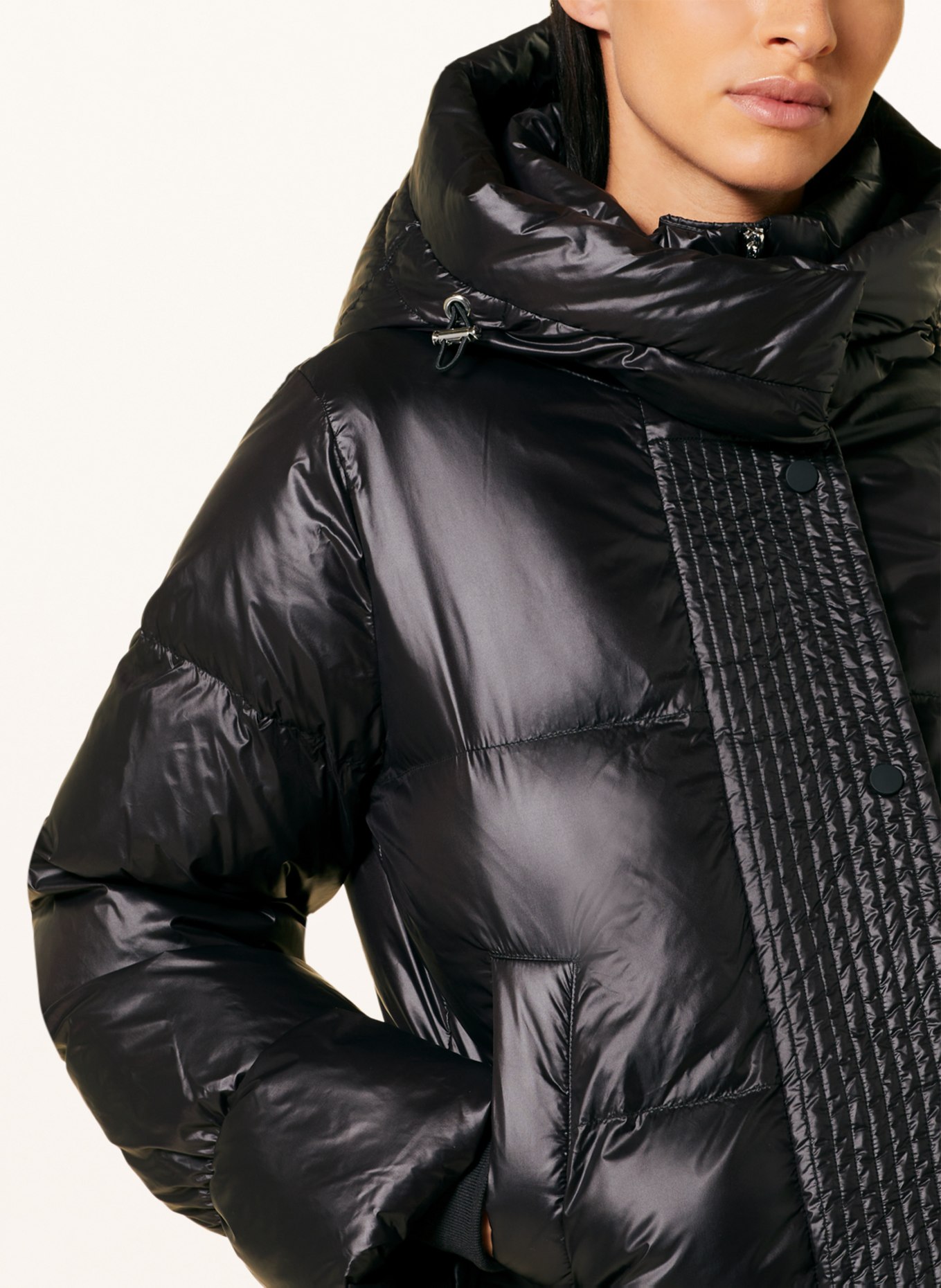 MRS & HUGS Quilted jacket with detachable hood, Color: BLACK (Image 5)