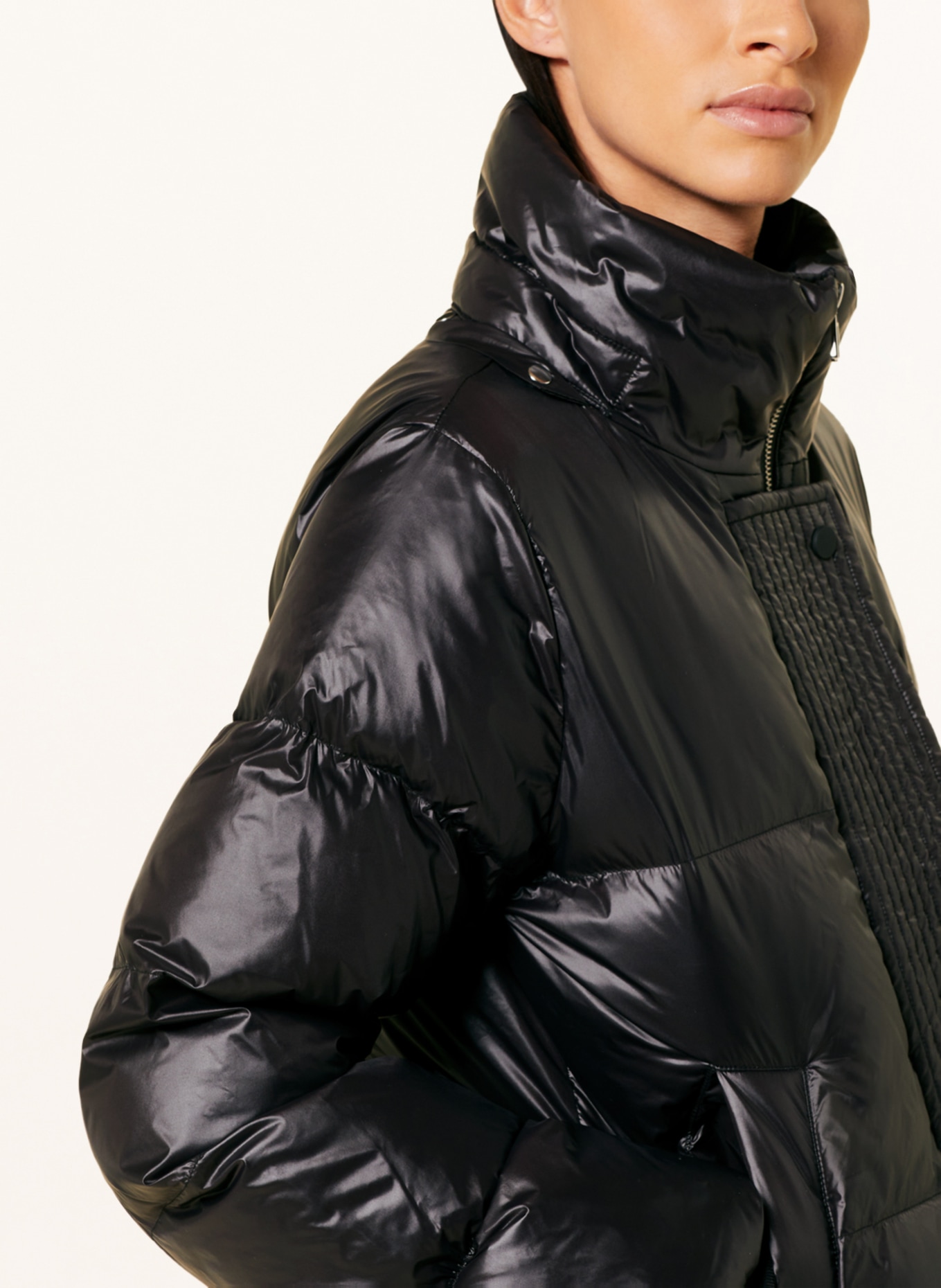 MRS & HUGS Quilted jacket with detachable hood, Color: BLACK (Image 6)