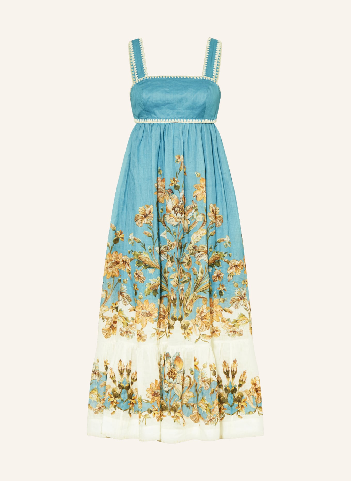 ZIMMERMANN Dress CHINTZ with cut-outs, Color: LIGHT BLUE/ WHITE/ YELLOW (Image 1)
