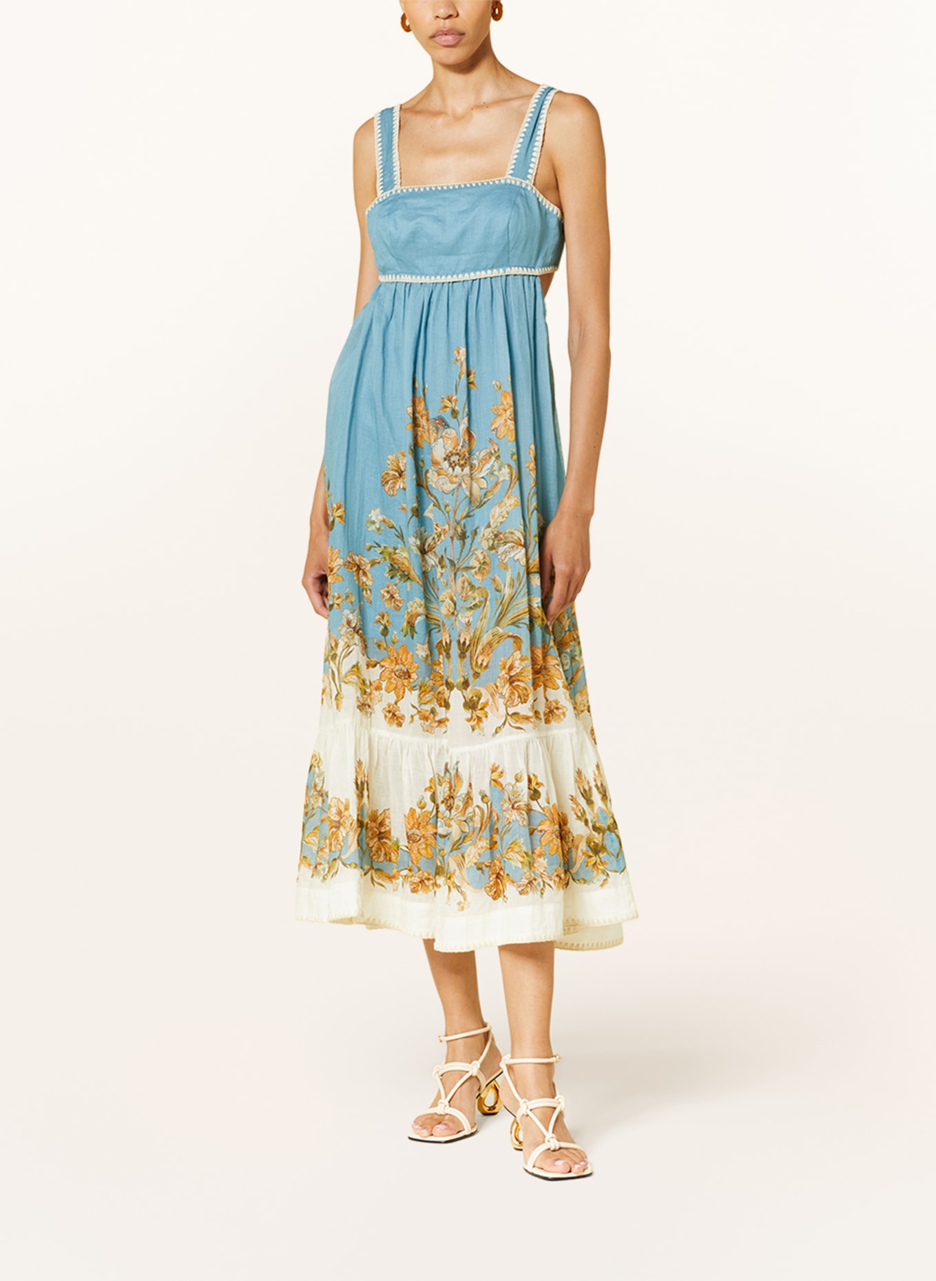 ZIMMERMANN Dress CHINTZ with cut-outs, Color: LIGHT BLUE/ WHITE/ YELLOW (Image 2)