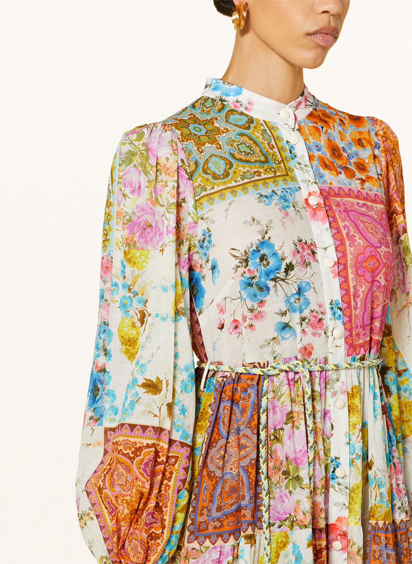 ZIMMERMANN Sukienka koszulowa HALCYON, Kolor: MOCNORÓŻOWY/ JASNONIEBIESKI/ BIAŁY (Obrazek 4)