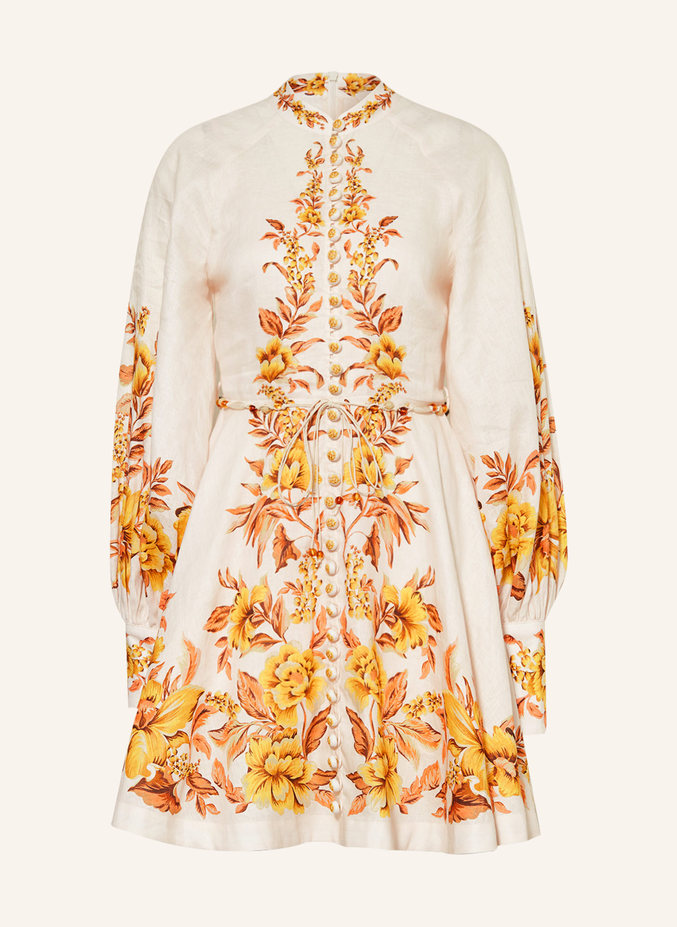 ZIMMERMANN Linen dress VACAY, Color: CREAM/ DARK YELLOW/ ROSE (Image 1)