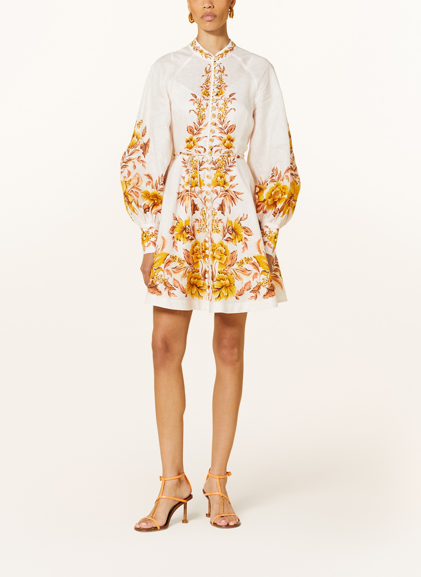 ZIMMERMANN Linen dress VACAY, Color: CREAM/ DARK YELLOW/ ROSE (Image 2)