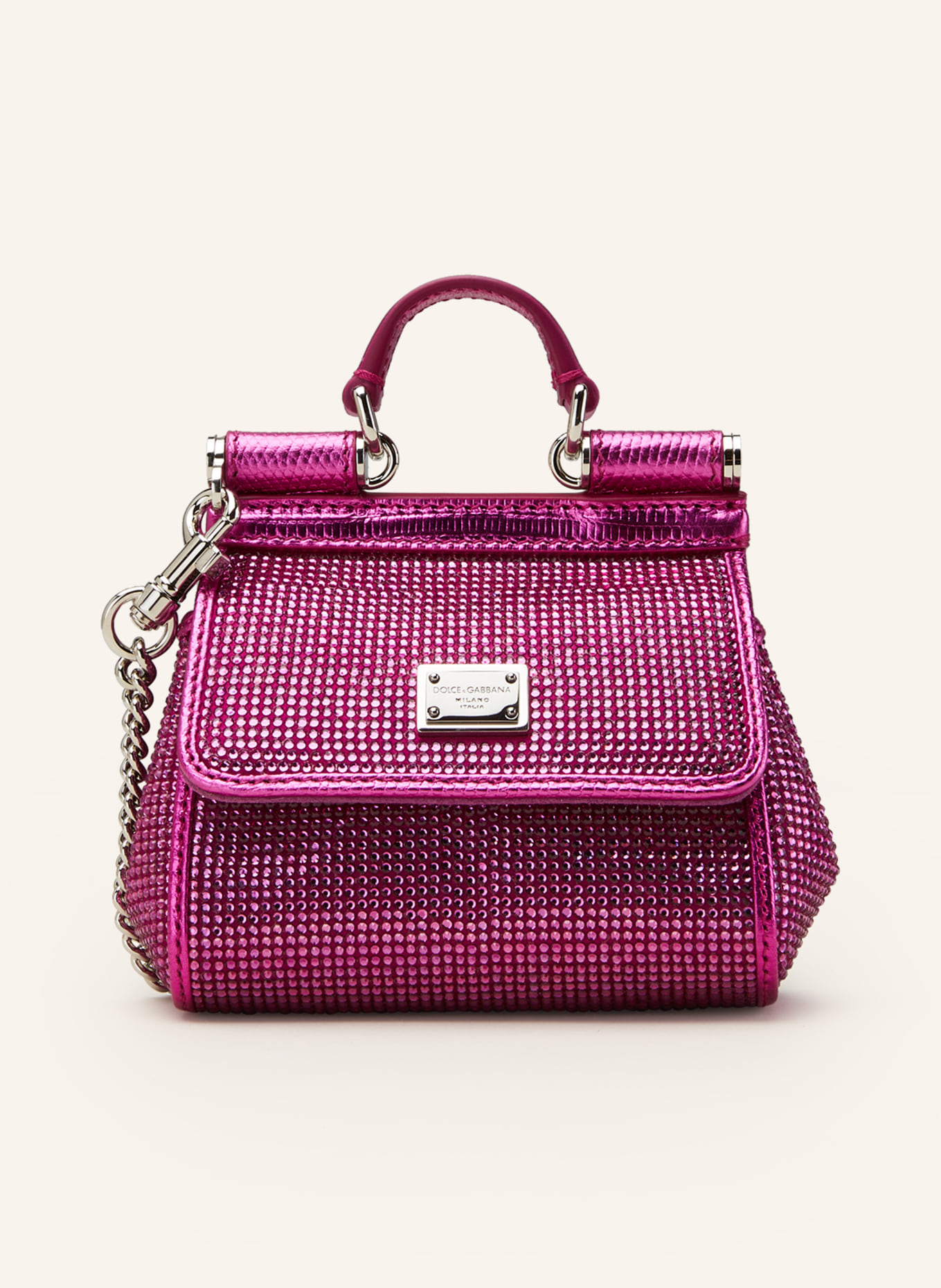 Dolce & Gabbana Fuchsia Leather Small Miss Sicily Top Handle Bag