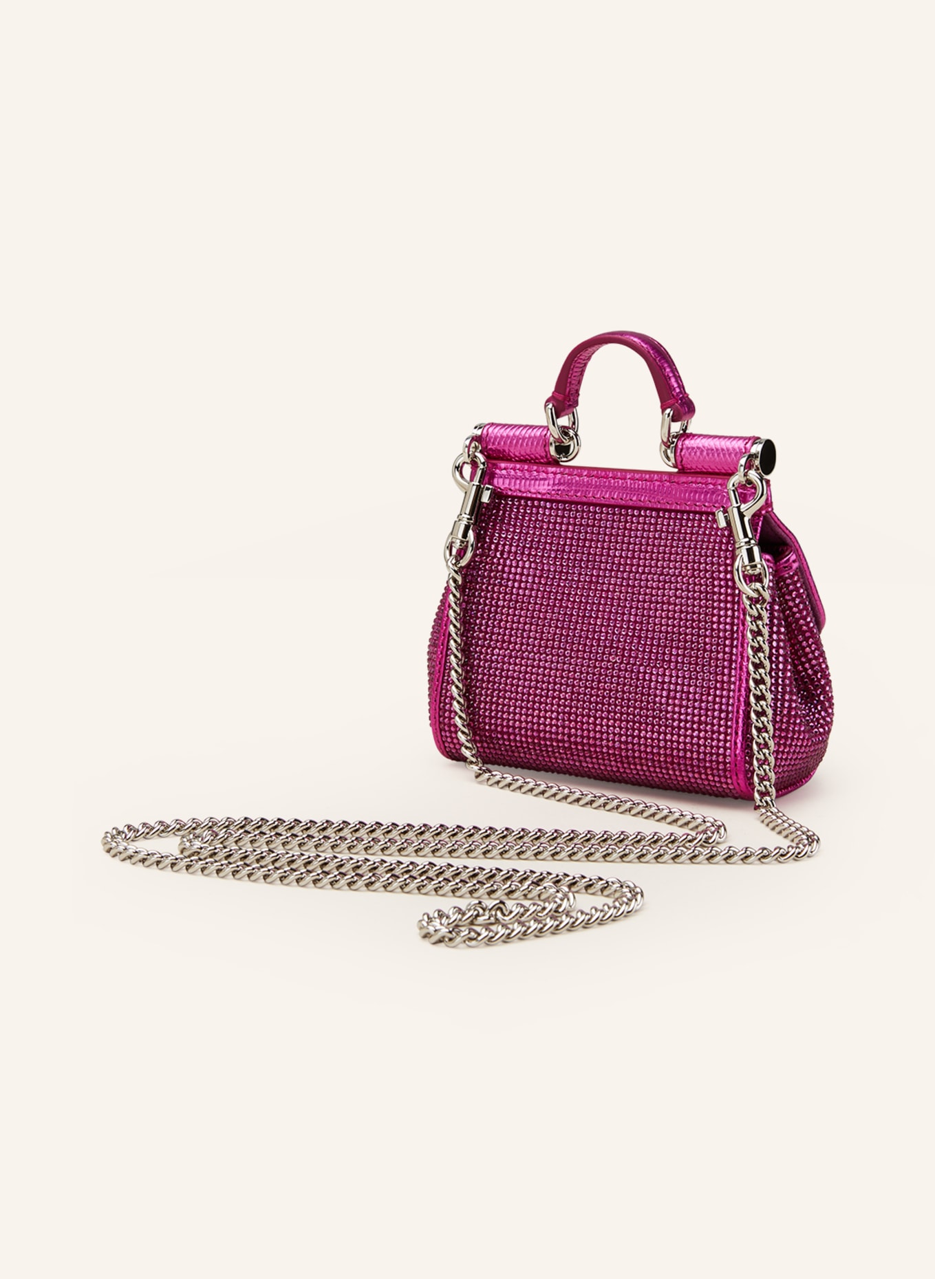 DOLCE & GABBANA Handbag SICILY MINI with sequin trim, Color: FUCHSIA (Image 2)