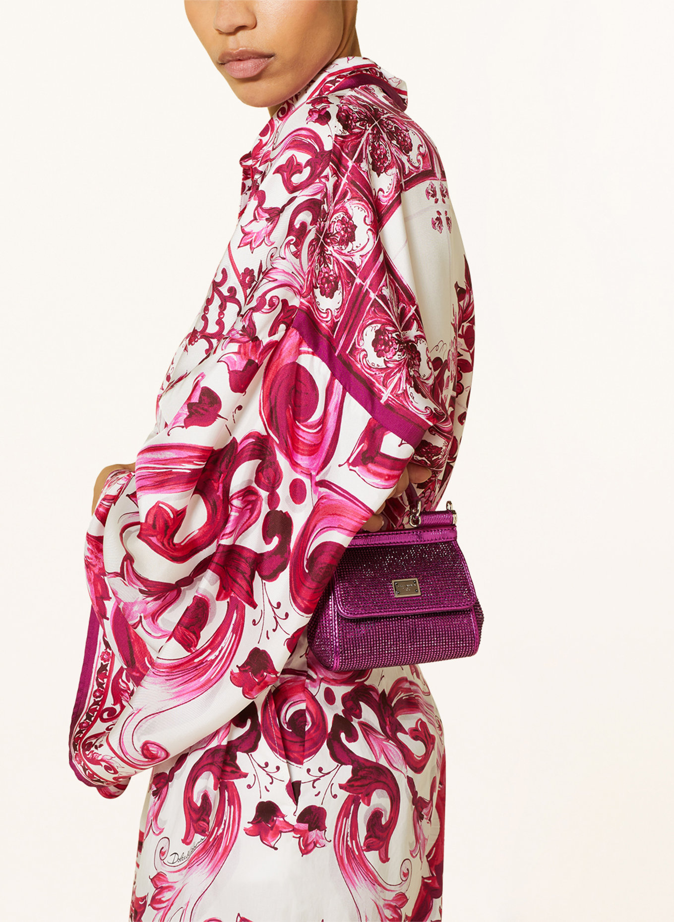 DOLCE & GABBANA Handbag SICILY MINI with sequin trim, Color: FUCHSIA (Image 4)