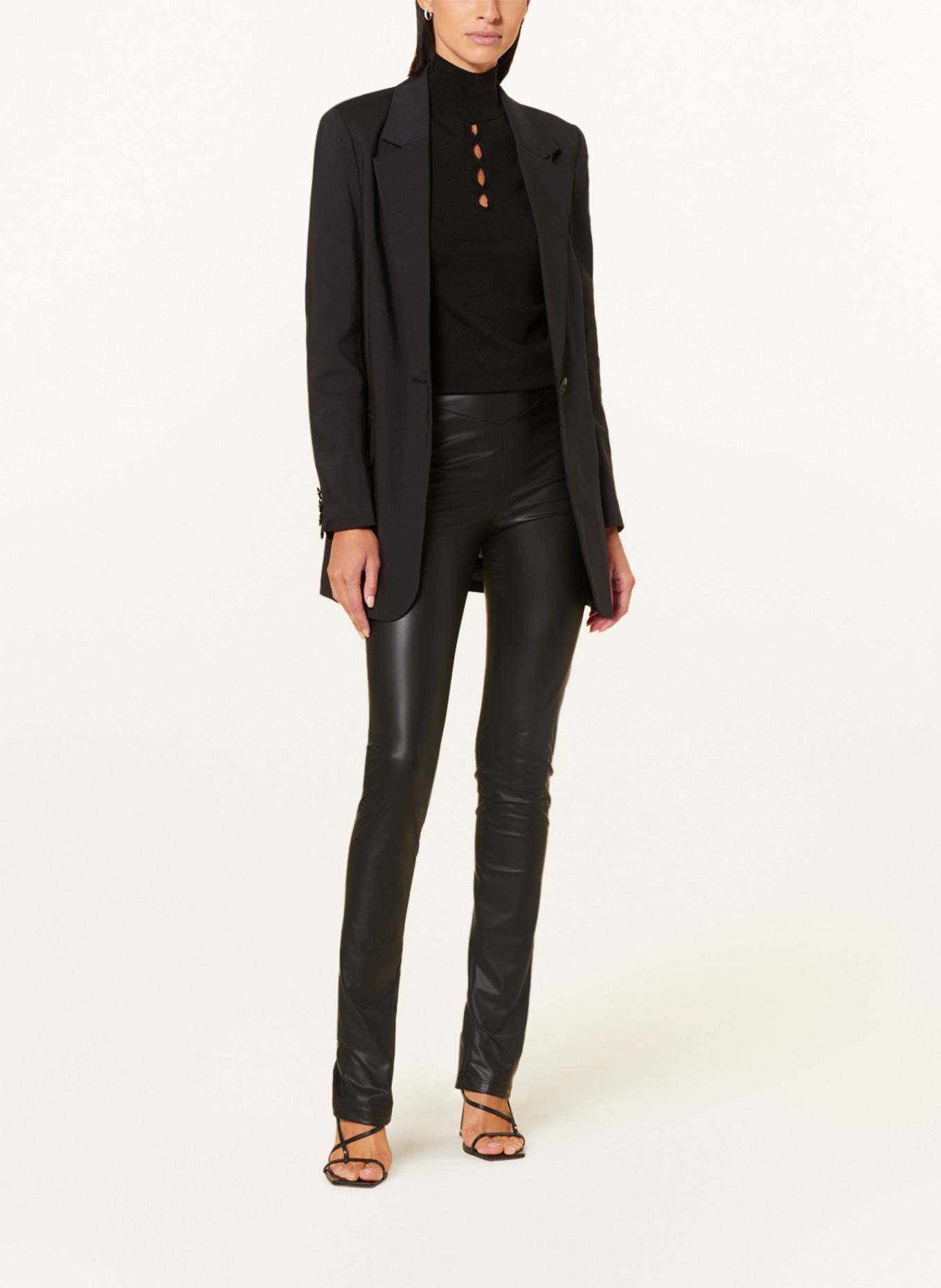 PATRIZIA PEPE Pants in leather look, Color: BLACK (Image 2)