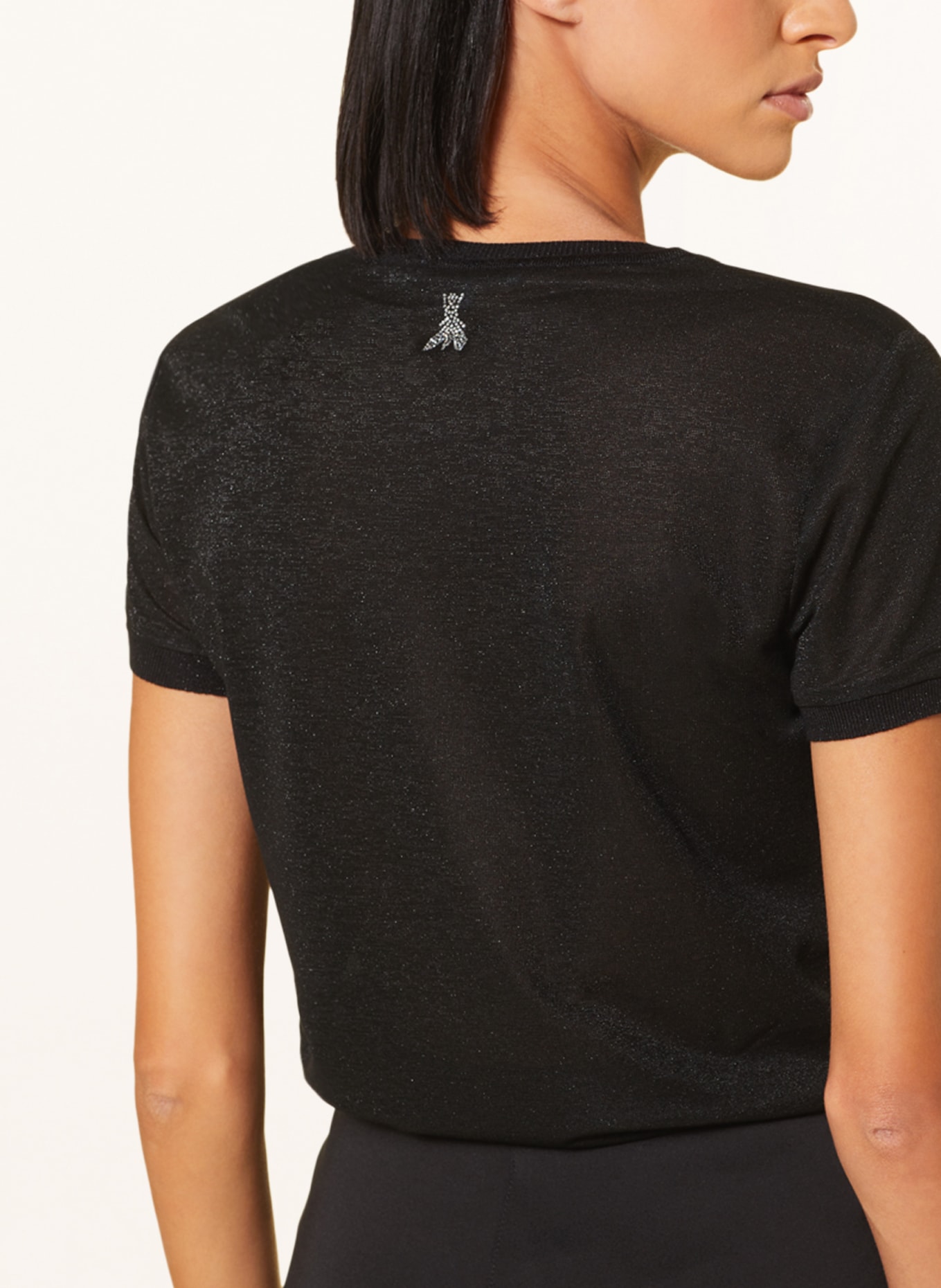 PATRIZIA PEPE Úpletové tričko s třpytivou přízí, Barva: ČERNÁ (Obrázek 4)