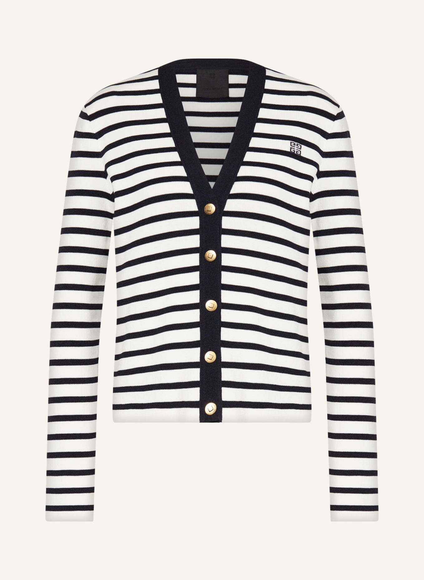 GIVENCHY Cardigan, Color: WHITE/ DARK BLUE (Image 1)