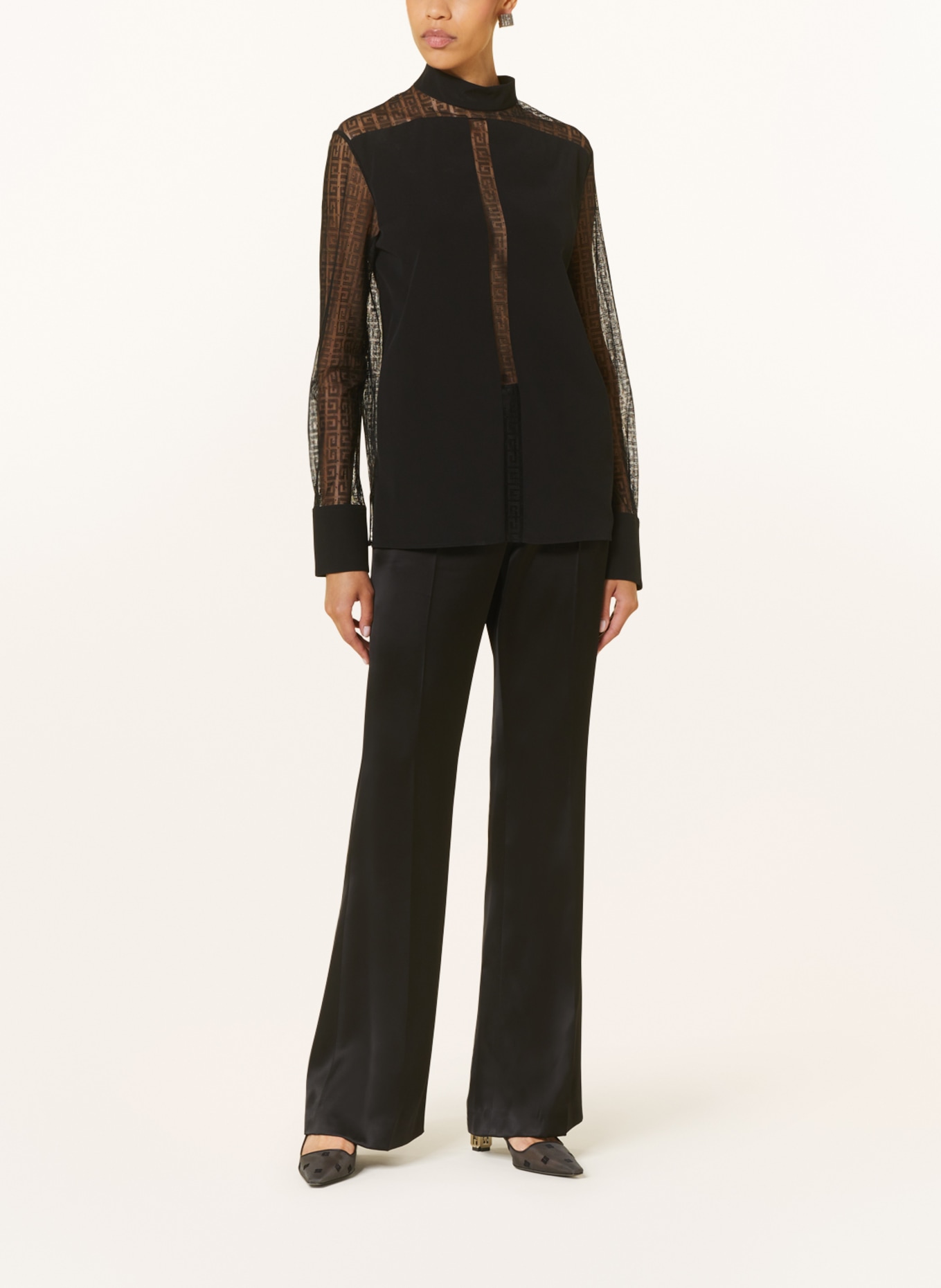 GIVENCHY Satin trousers, Color: BLACK (Image 2)